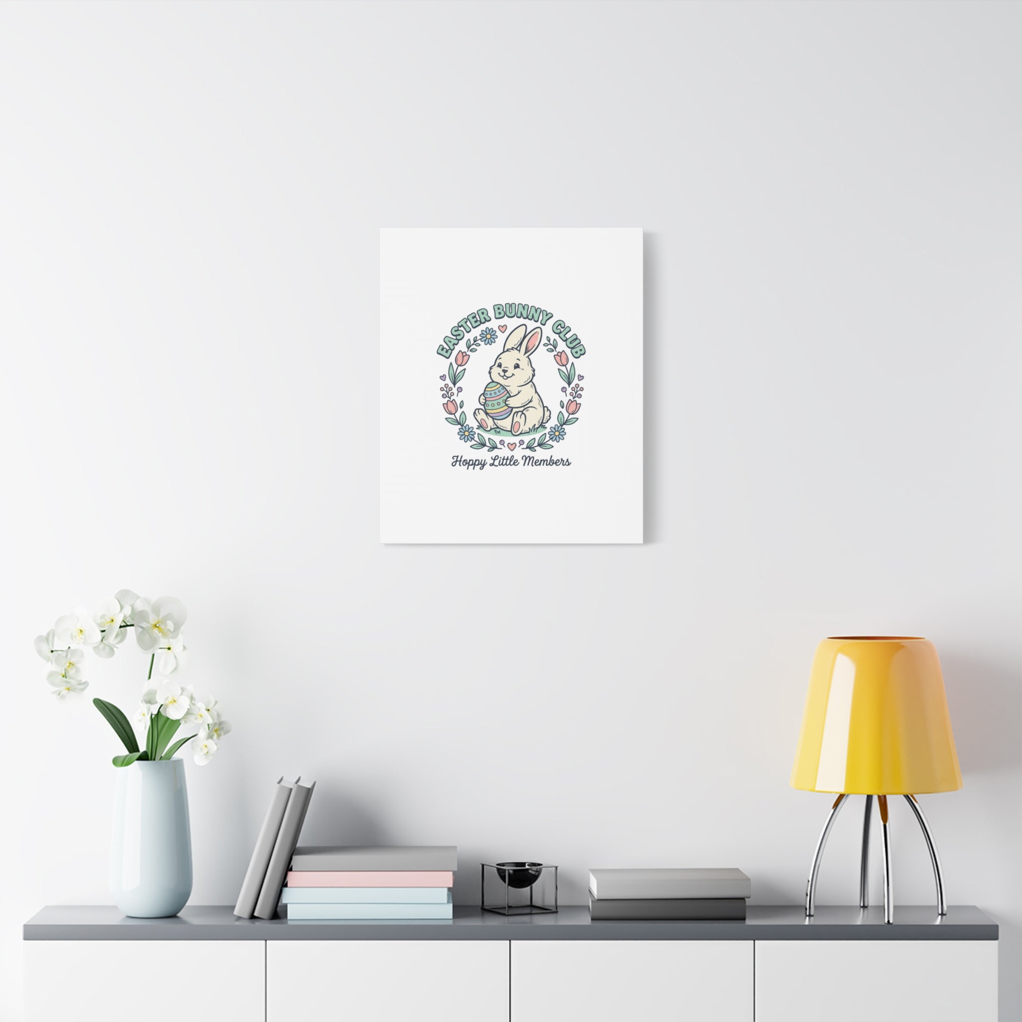 Easter Bunny Club Canvas | pastel spring, vintage Easter