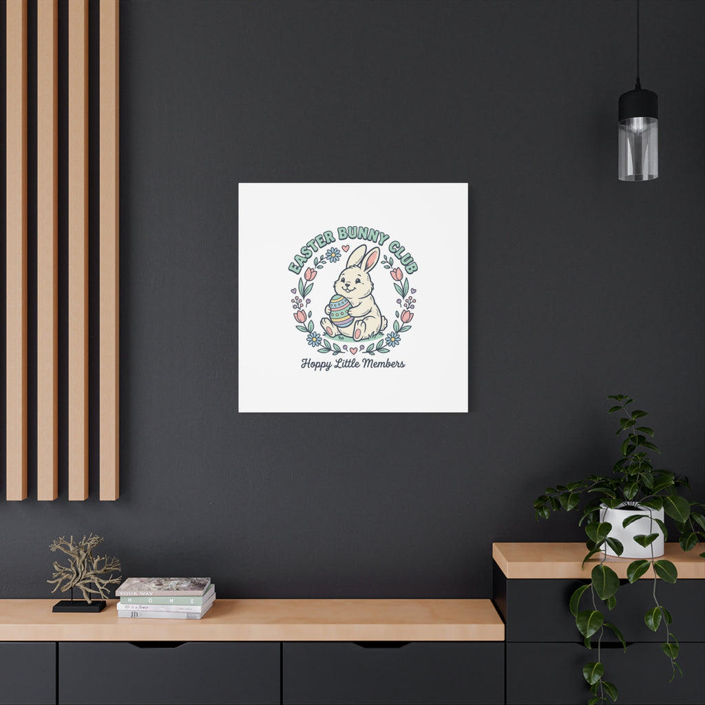 Easter Bunny Club Canvas | pastel spring, vintage Easter