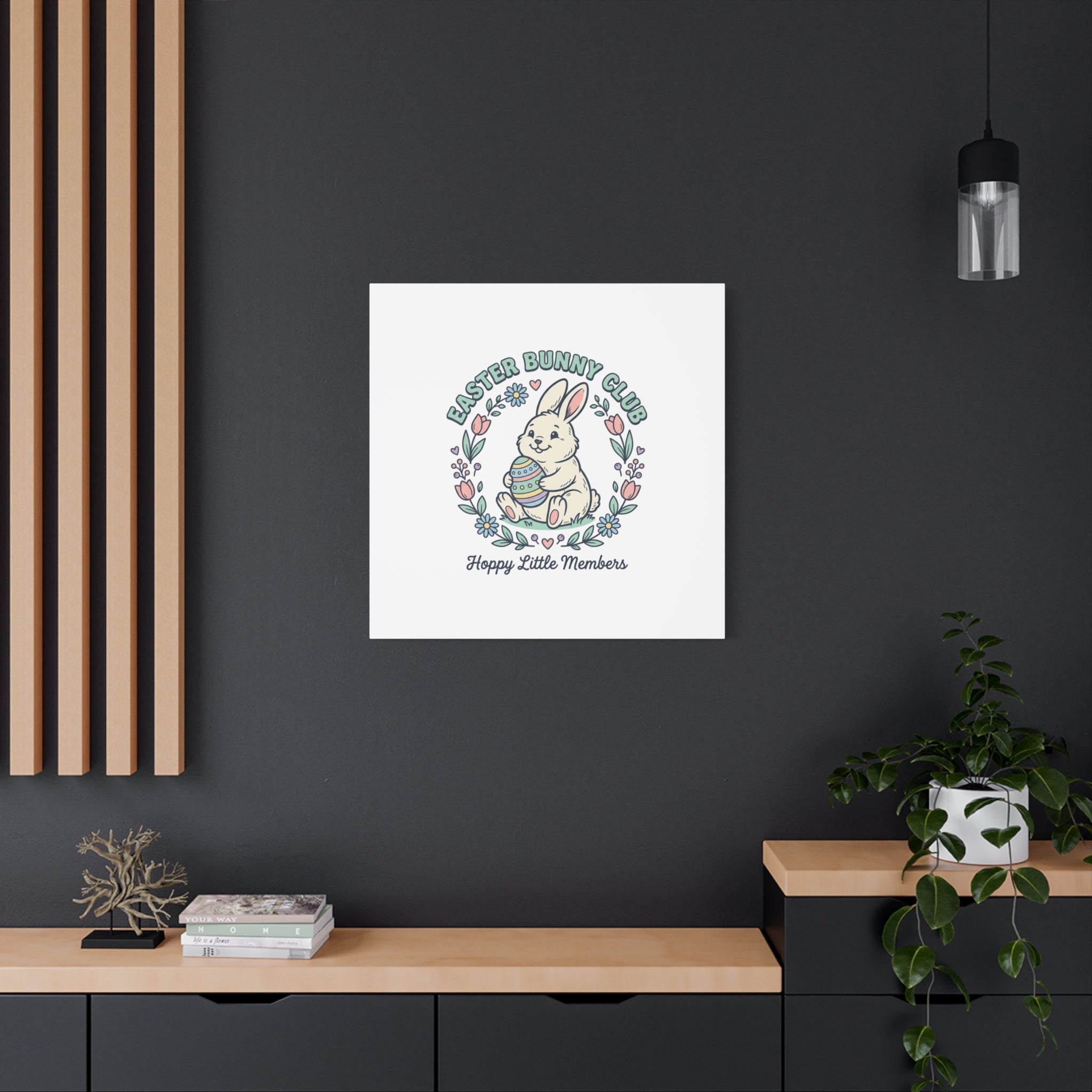 Easter Bunny Club Canvas | pastel spring, vintage Easter