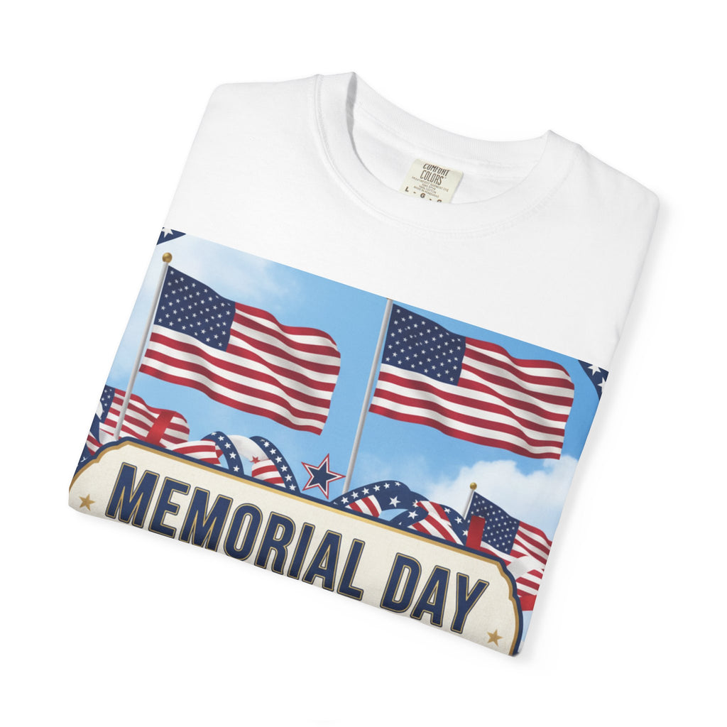 Memorial Day T-Shirt - "Honoring Our Heroes" American Flag & Poppy Tribute