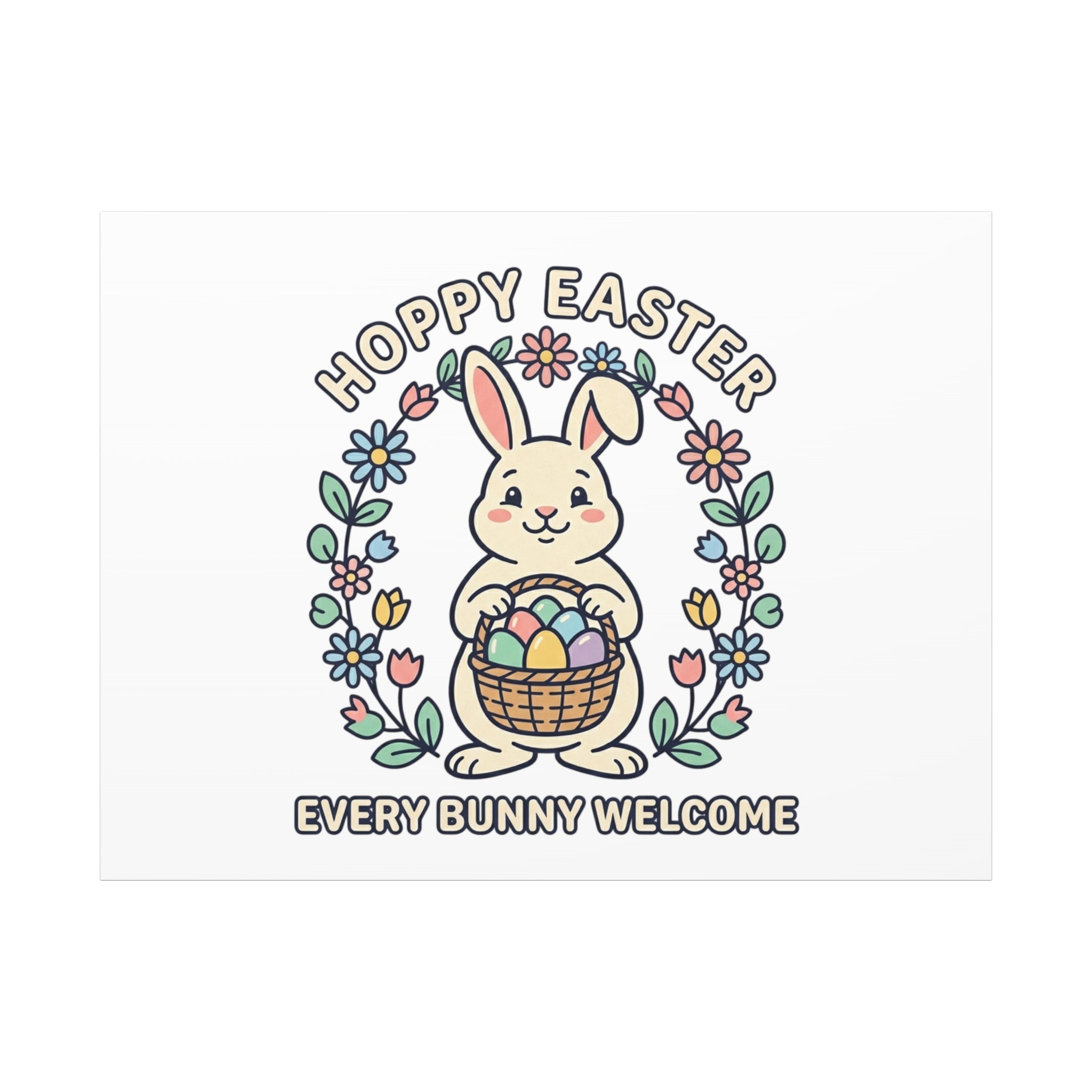 Hoppy Easter Bunny Canvas | pastel spring, cottagecore