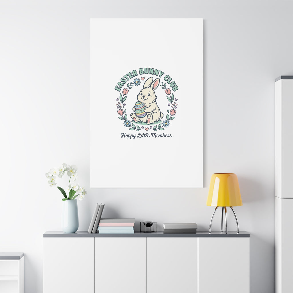 Easter Bunny Club Canvas | pastel spring, vintage Easter