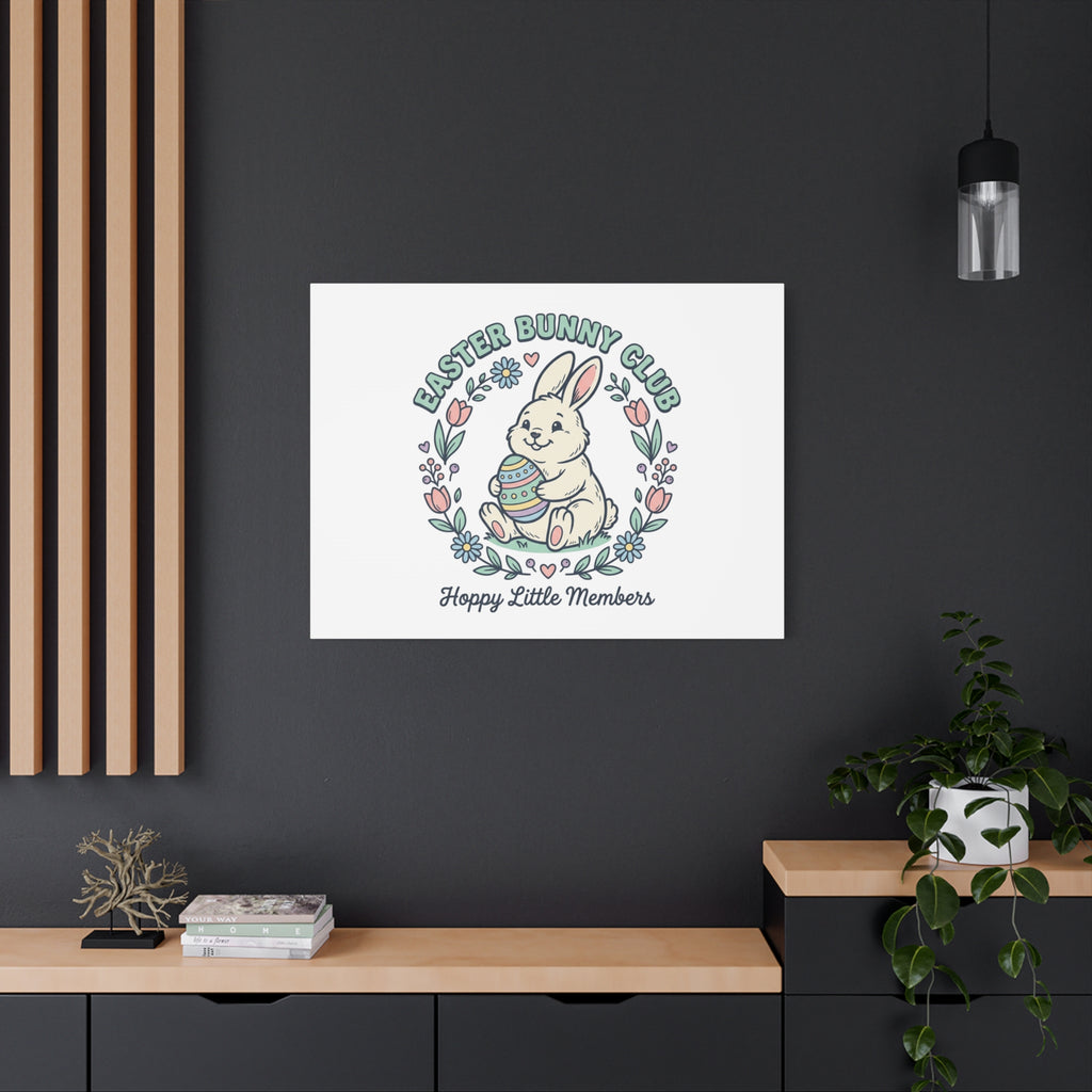 Easter Bunny Club Canvas | pastel spring, vintage Easter