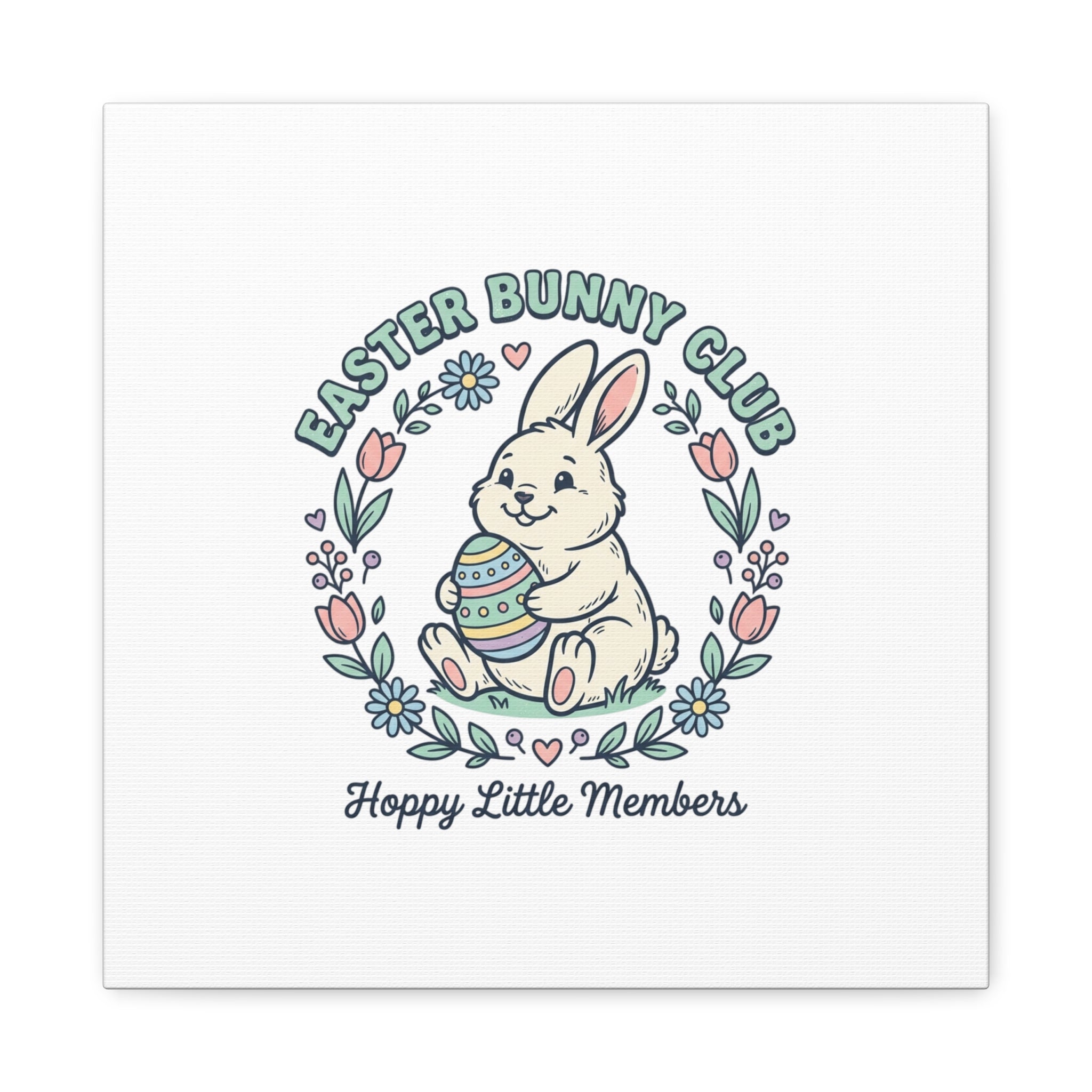 Easter Bunny Club Canvas | pastel spring, vintage Easter