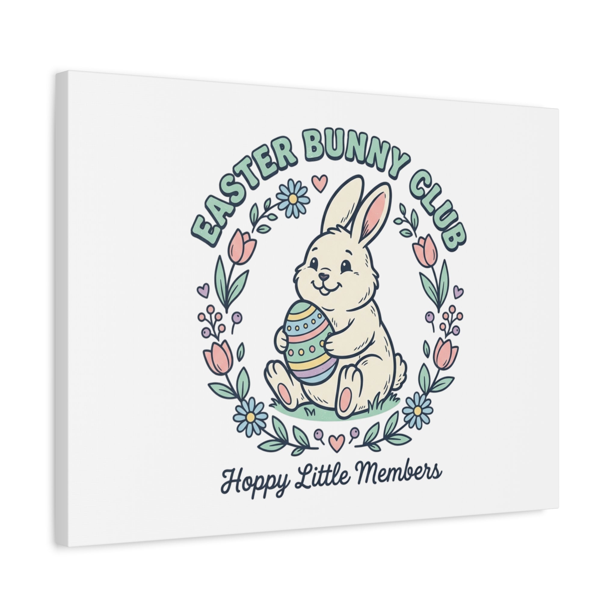 Easter Bunny Club Canvas | pastel spring, vintage Easter