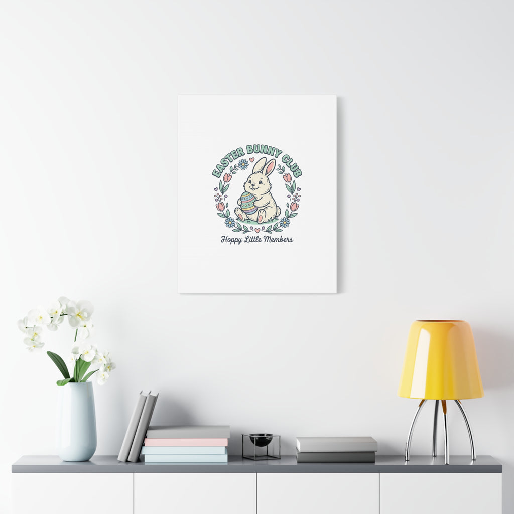 Easter Bunny Club Canvas | pastel spring, vintage Easter