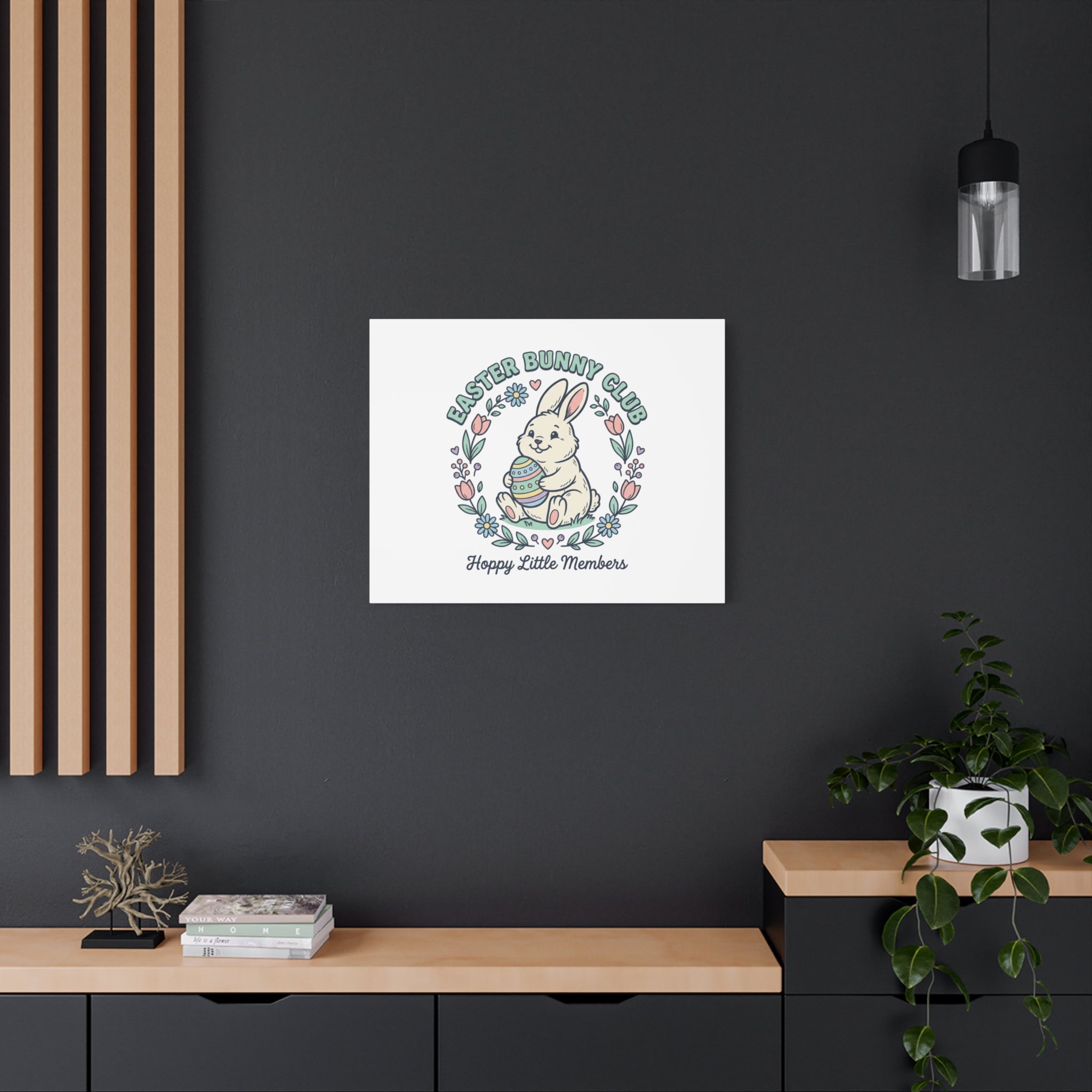 Easter Bunny Club Canvas | pastel spring, vintage Easter