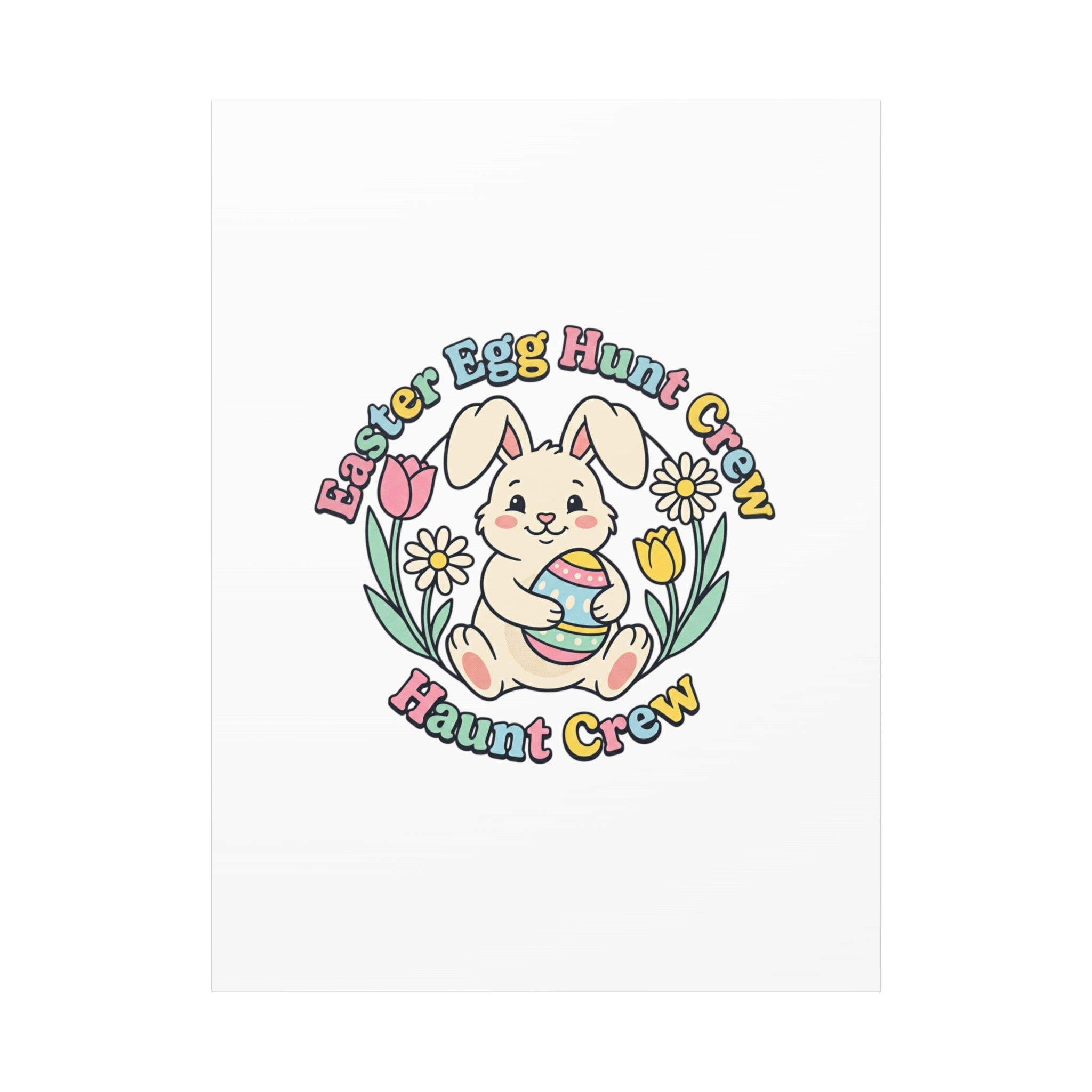 Easter Bunny Egg Hunt Canvas | Pastel Spring Cottagecore Wall Art