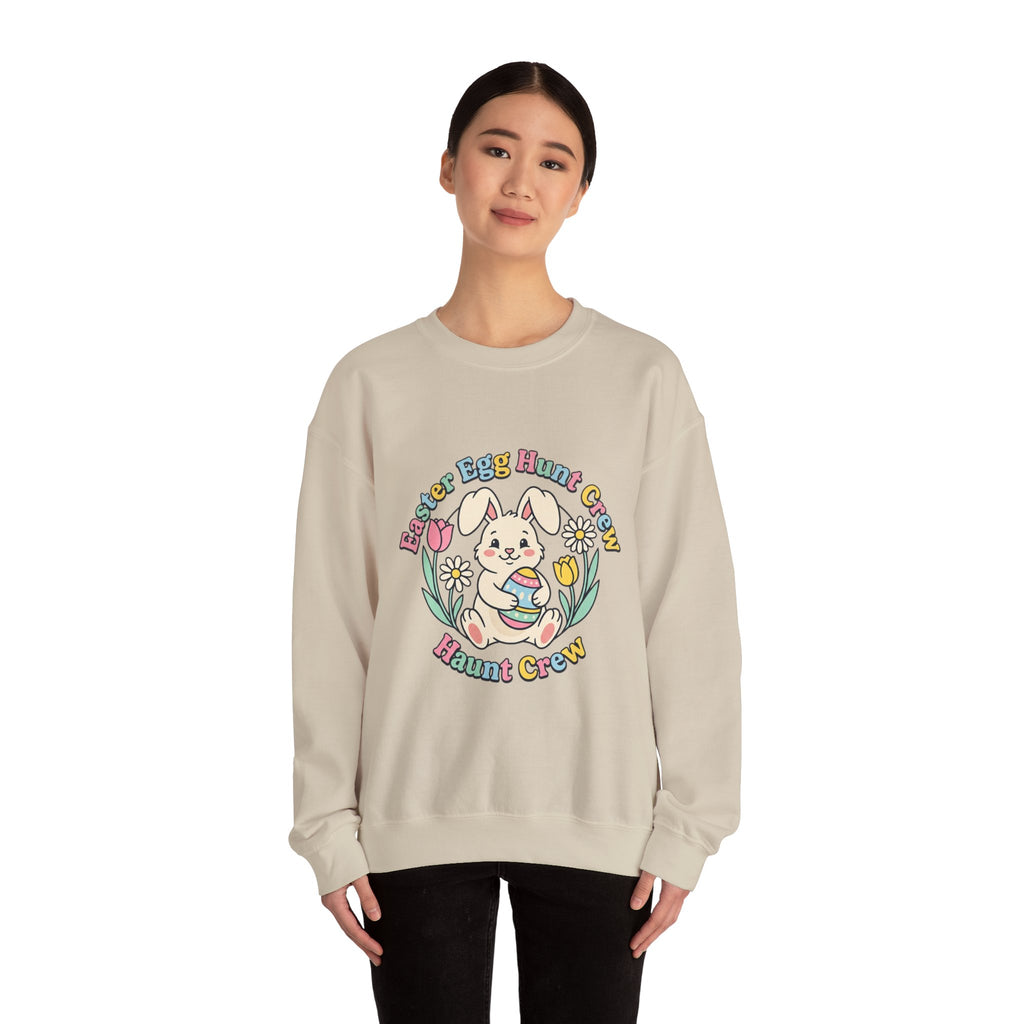 Easter Egg Hunt Bunny Crewneck Sweatshirt | pastel spring, bunny aesthetic