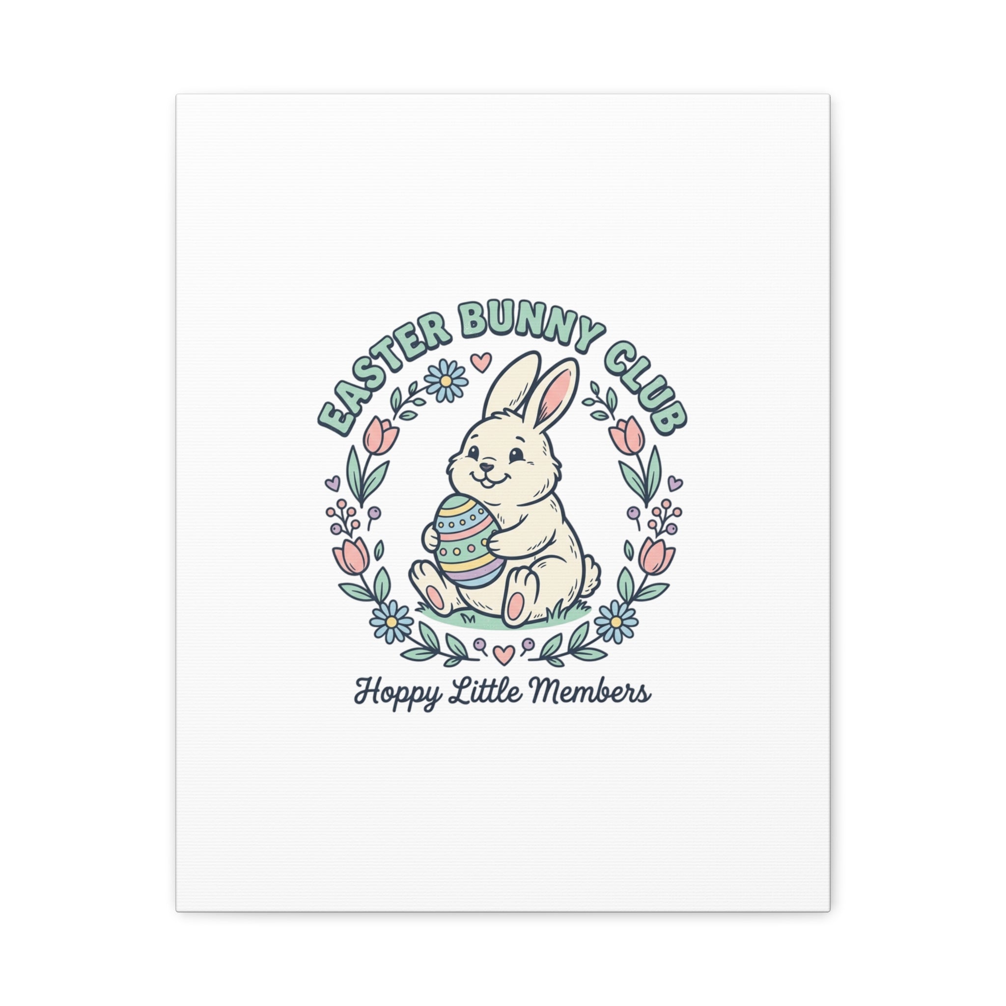 Easter Bunny Club Canvas | pastel spring, vintage Easter