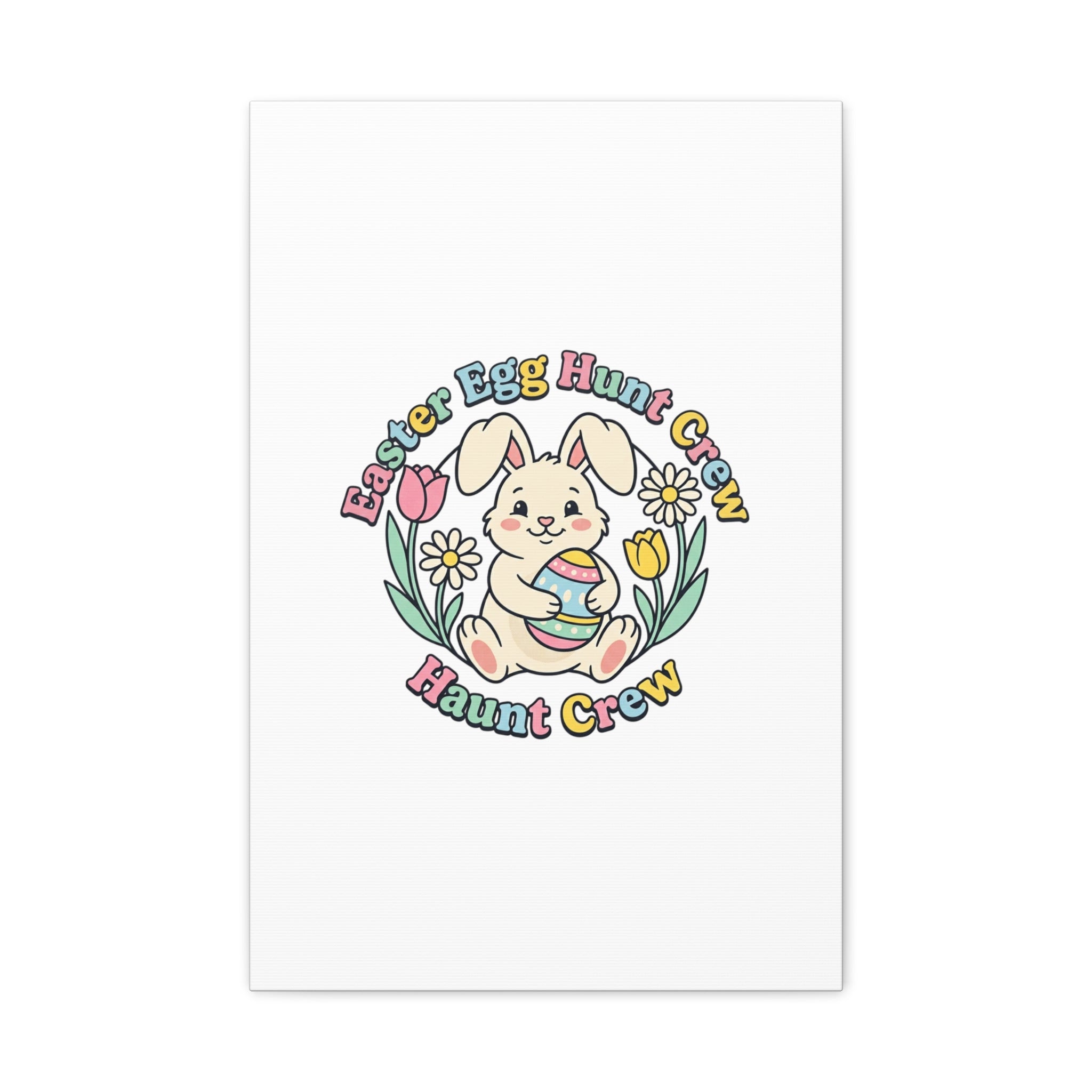 Easter Bunny Egg Hunt Canvas | Pastel Spring Cottagecore Wall Art