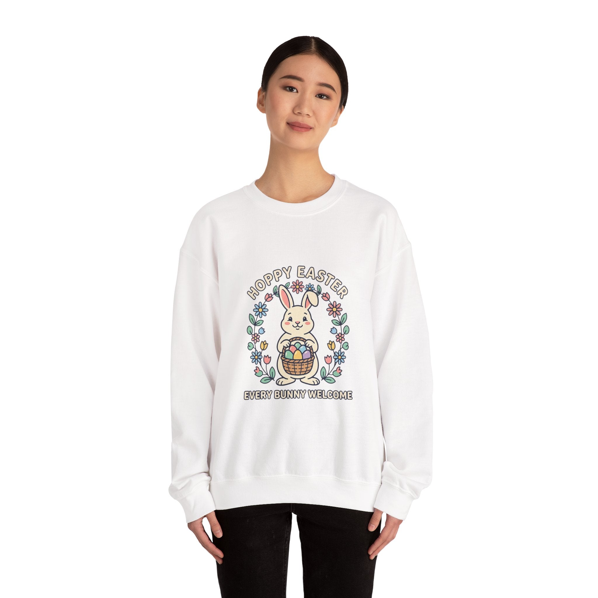 Happy Easter Bunny Sweatshirt | pastel spring, cottagecore