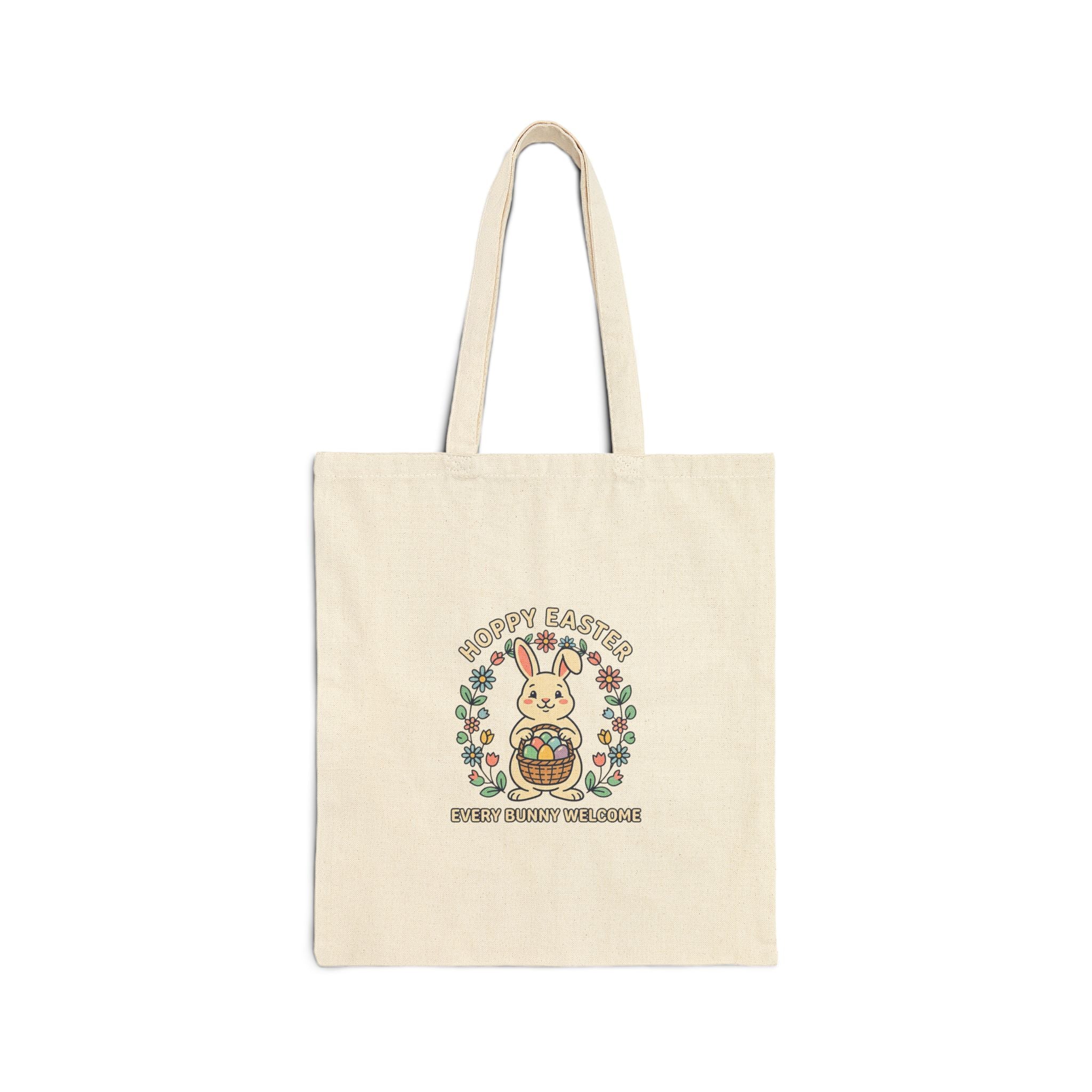 Retro Bunny Easter Tote | pastel spring, cottagecore canvas