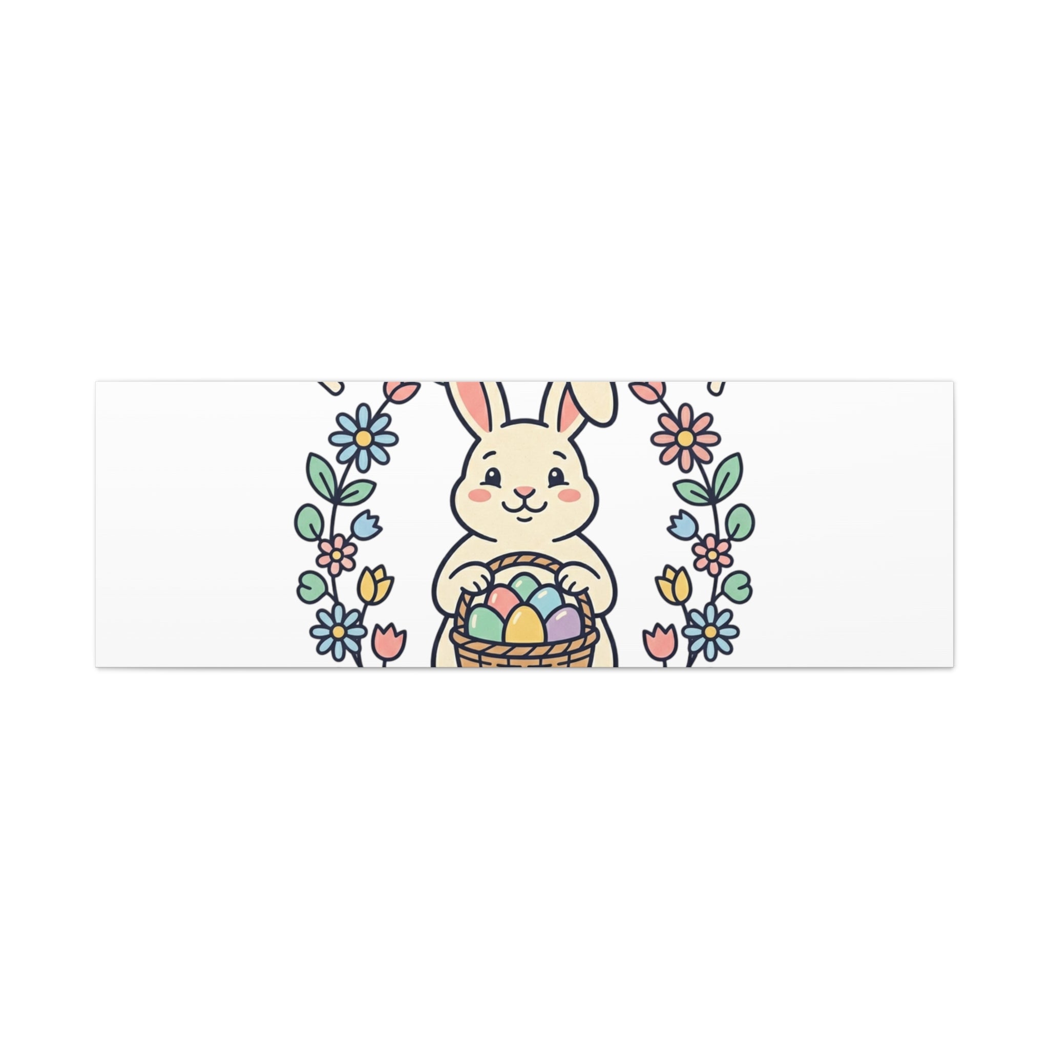 Hoppy Easter Bunny Canvas | pastel spring, cottagecore