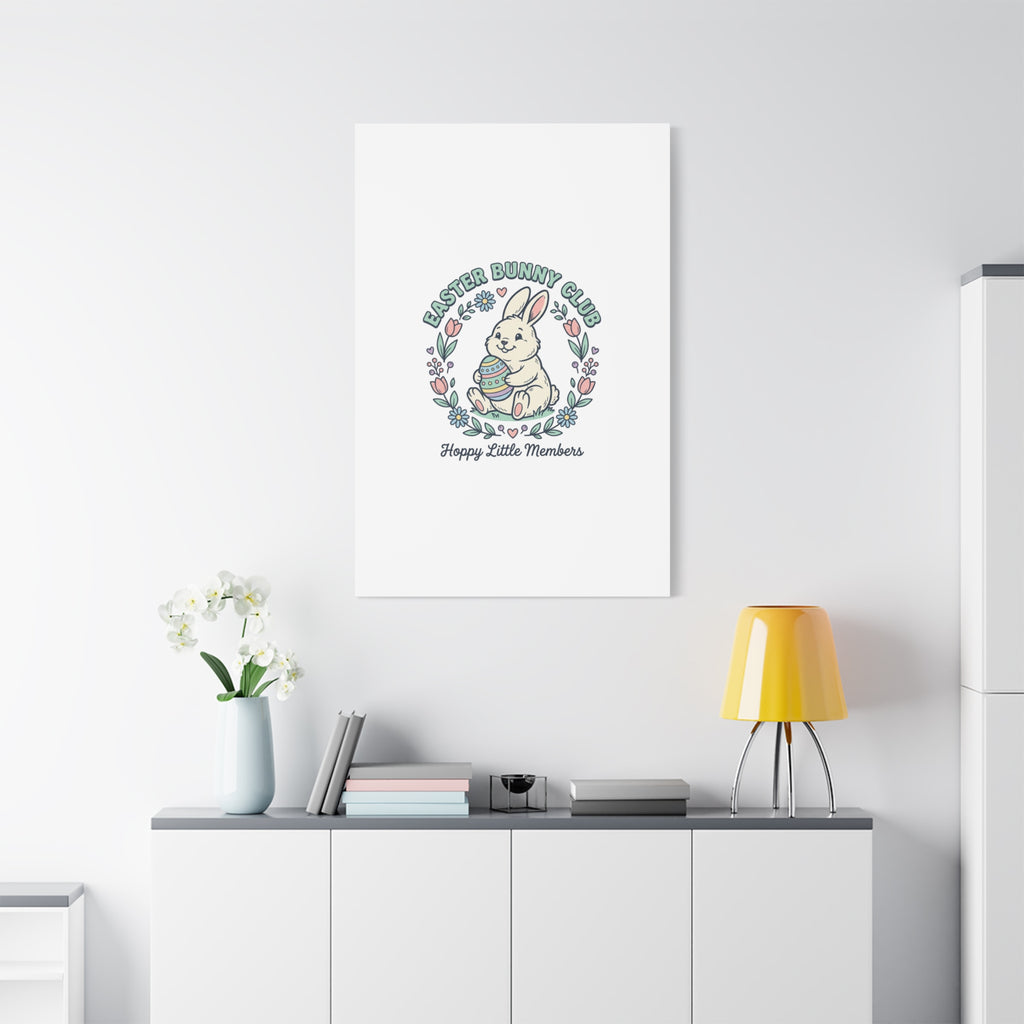 Easter Bunny Club Canvas | pastel spring, vintage Easter