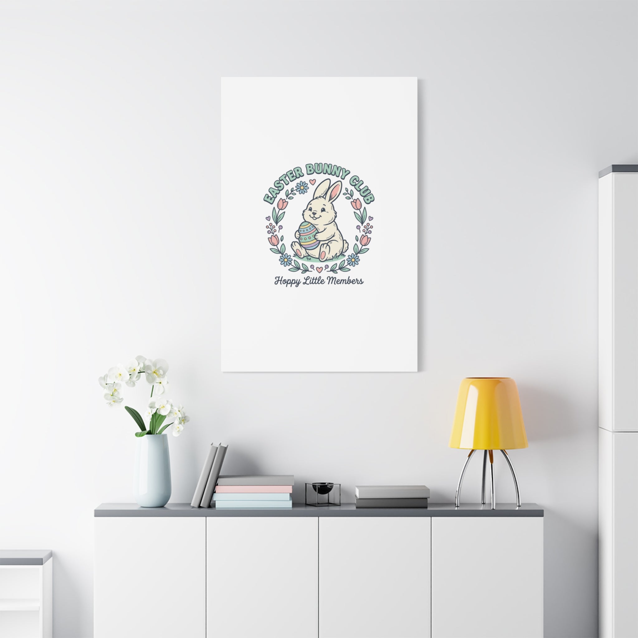 Easter Bunny Club Canvas | pastel spring, vintage Easter