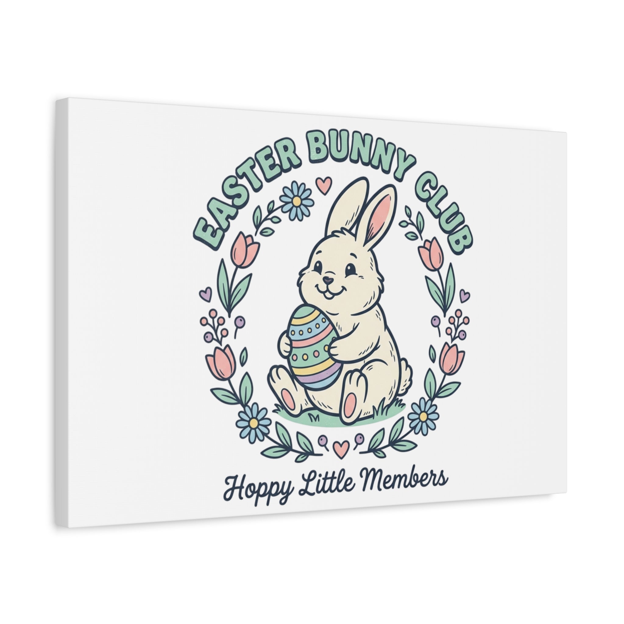 Easter Bunny Club Canvas | pastel spring, vintage Easter