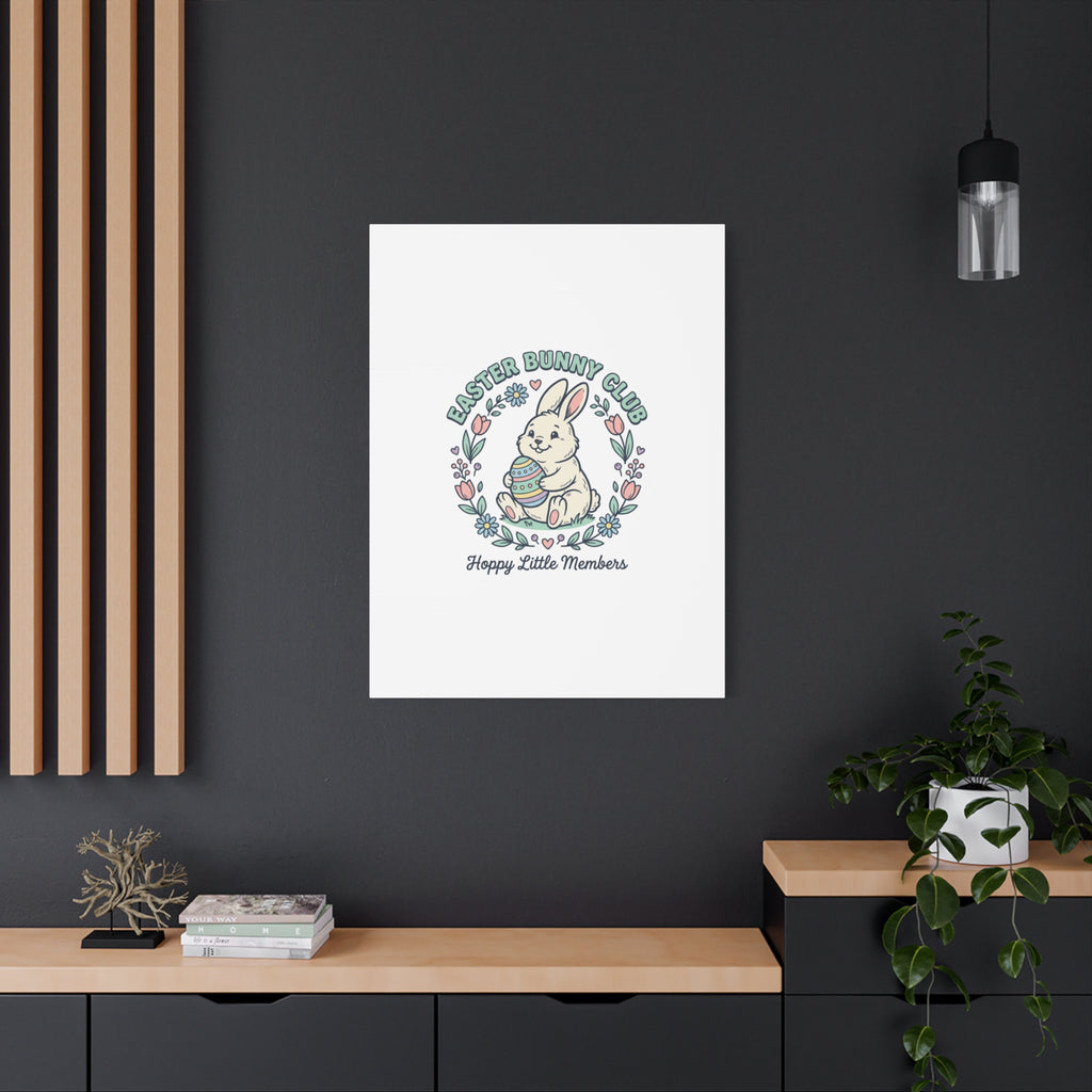 Easter Bunny Club Canvas | pastel spring, vintage Easter