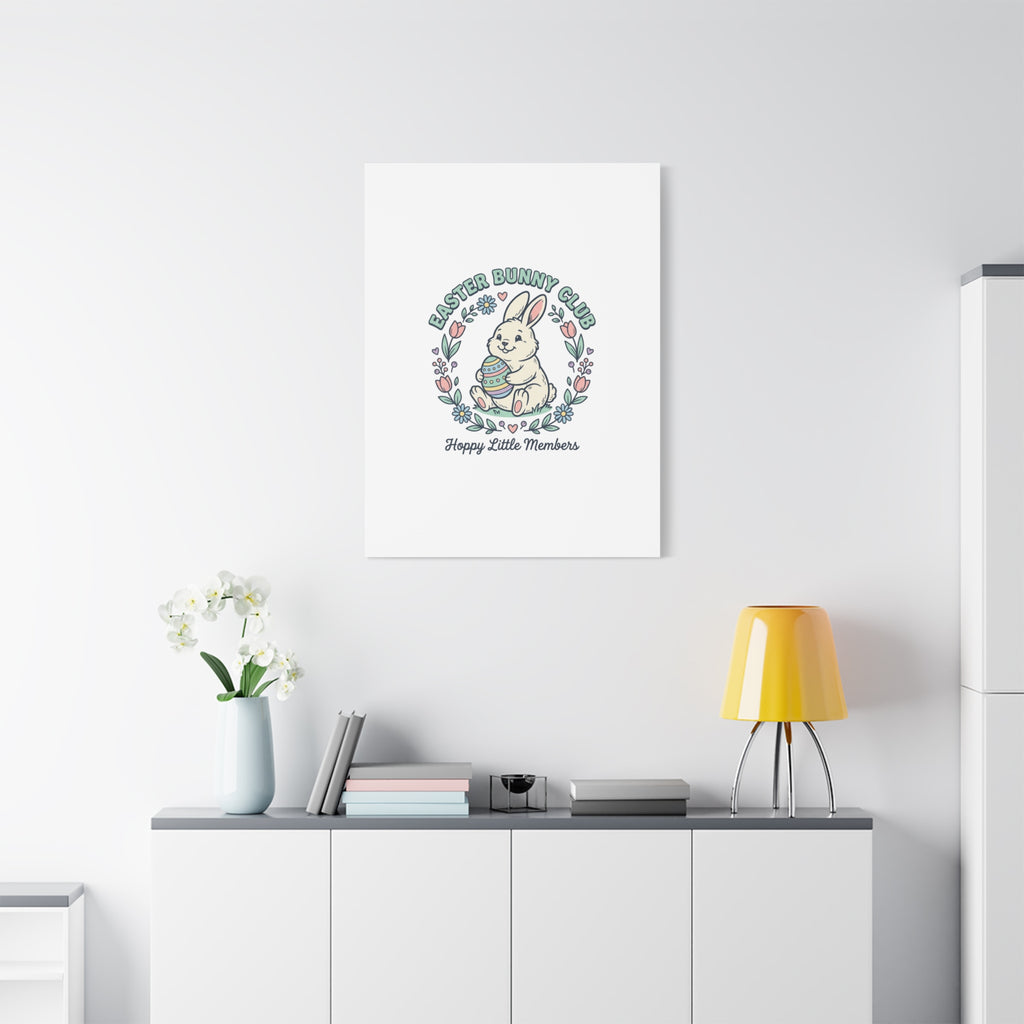 Easter Bunny Club Canvas | pastel spring, vintage Easter