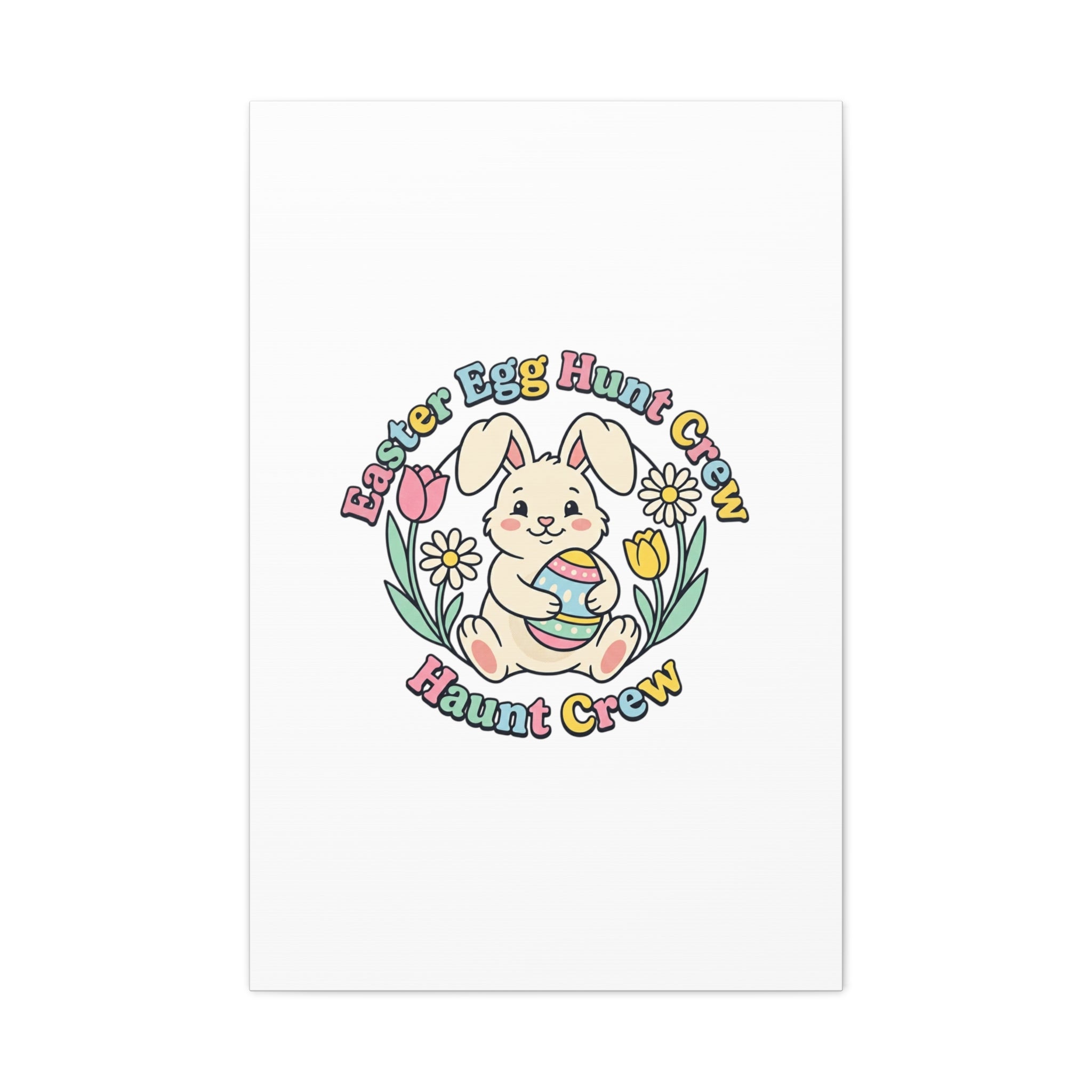 Easter Bunny Egg Hunt Canvas | Pastel Spring Cottagecore Wall Art