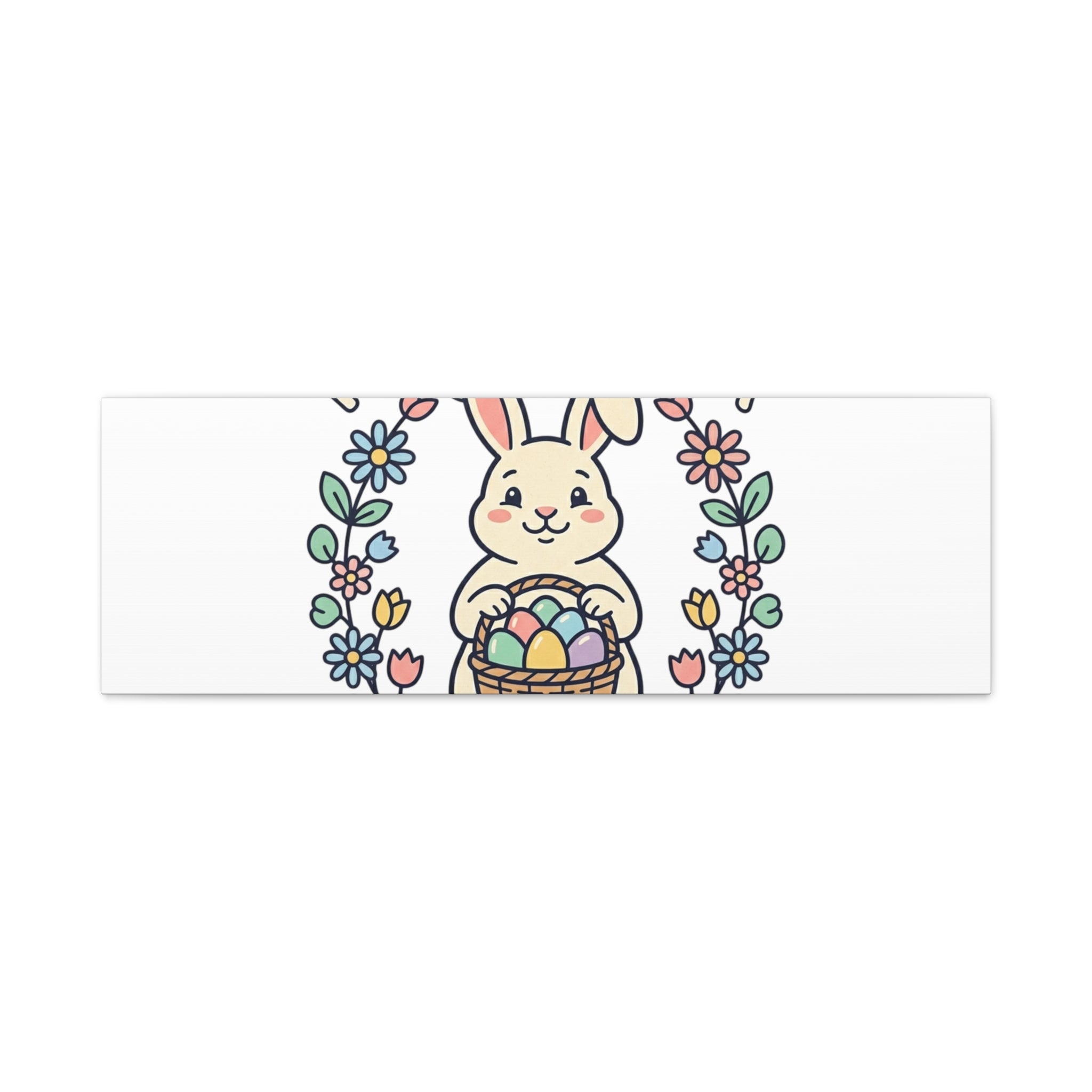 Hoppy Easter Bunny Canvas | pastel spring, cottagecore