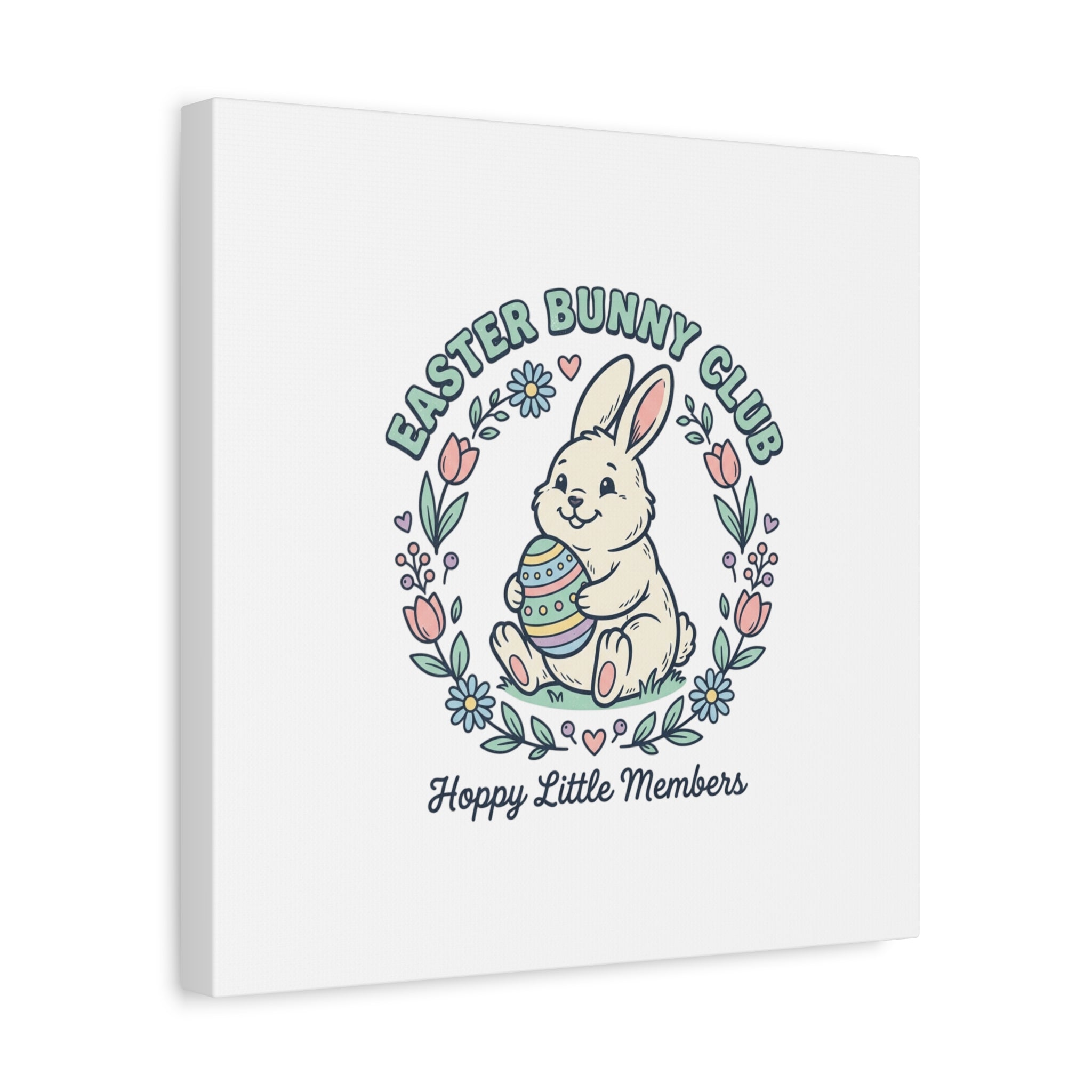 Easter Bunny Club Canvas | pastel spring, vintage Easter