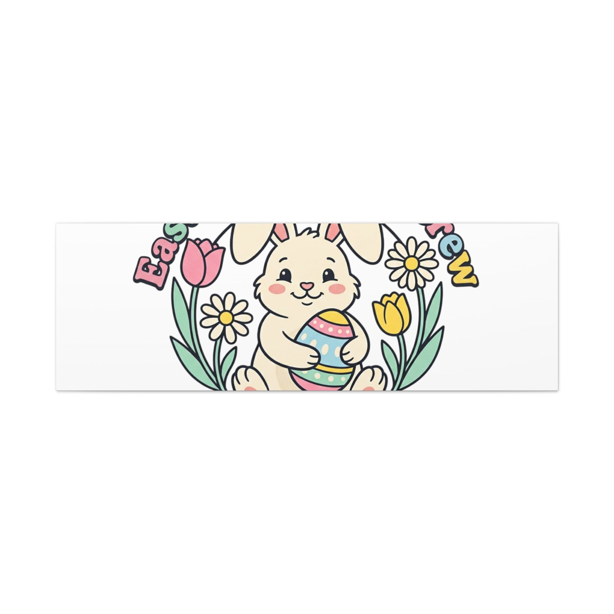 Easter Bunny Egg Hunt Canvas | Pastel Spring Cottagecore Wall Art