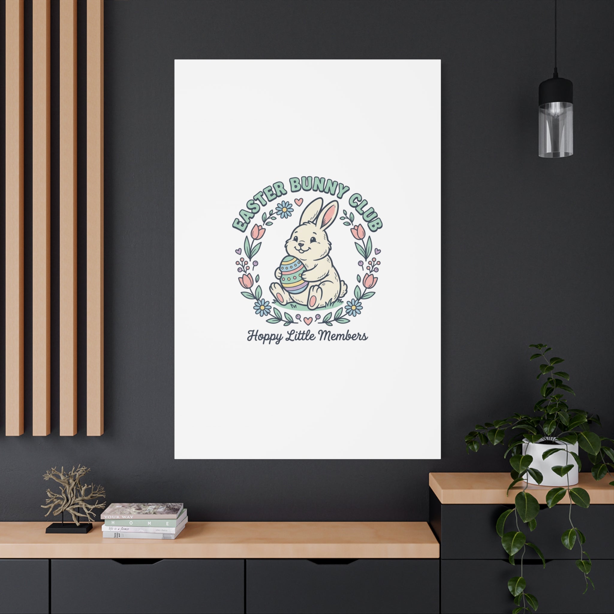Easter Bunny Club Canvas | pastel spring, vintage Easter