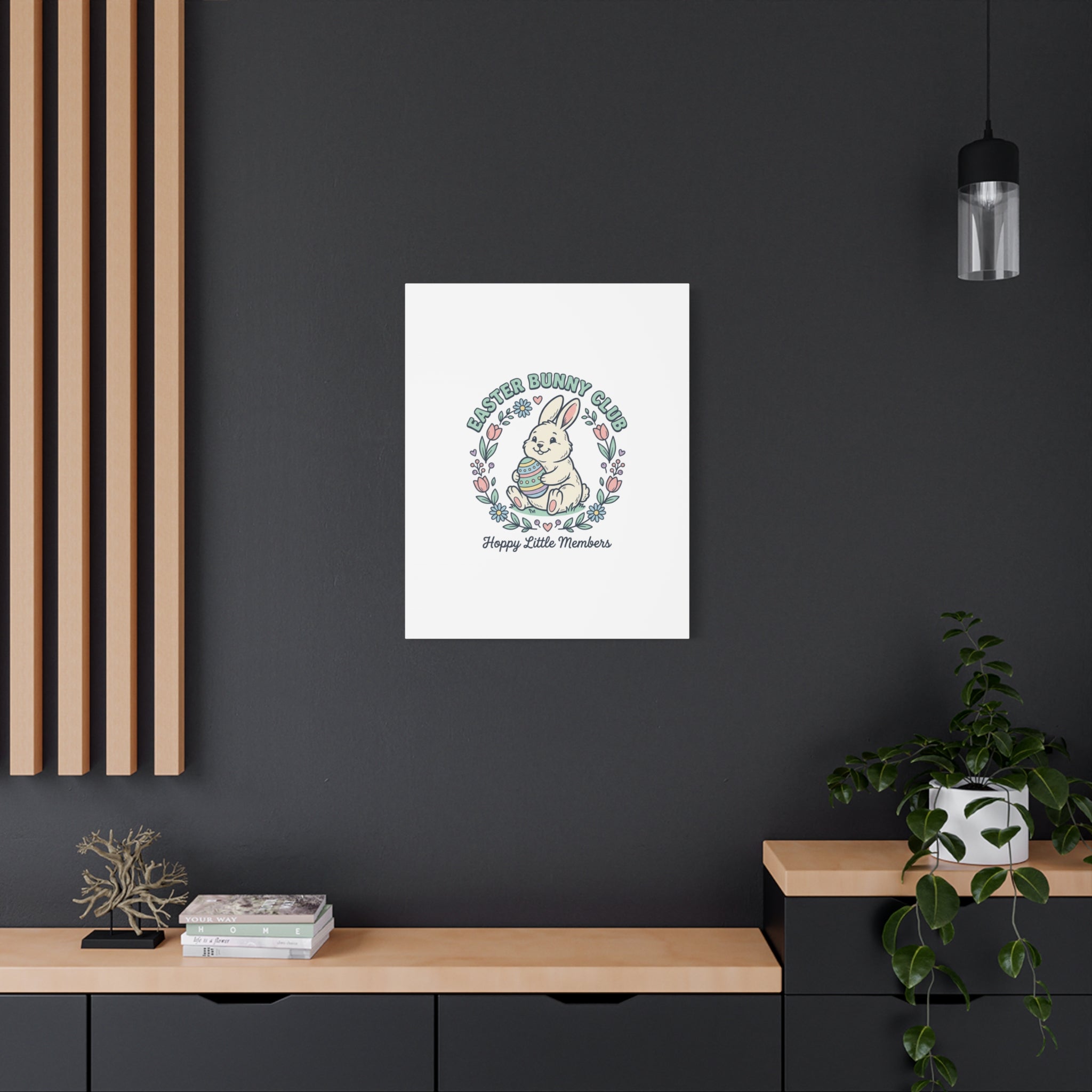 Easter Bunny Club Canvas | pastel spring, vintage Easter