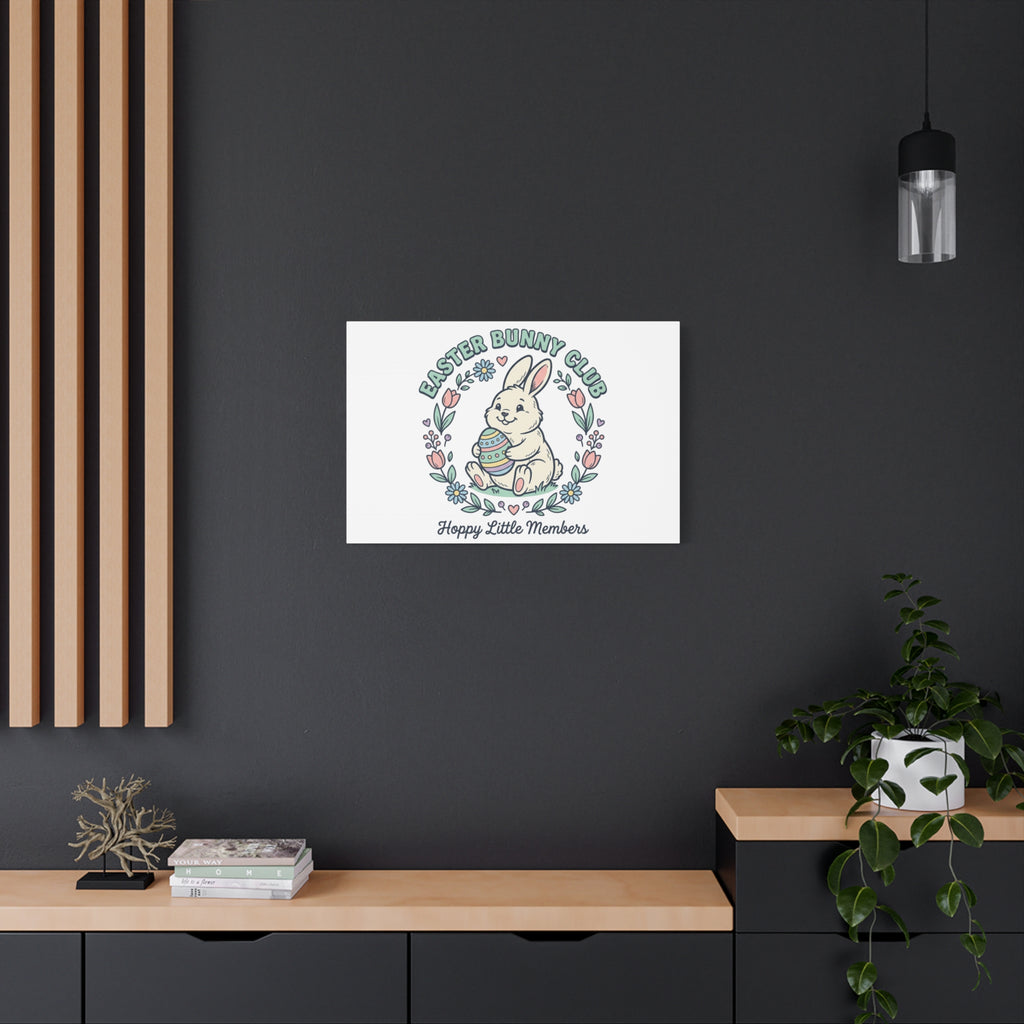 Easter Bunny Club Canvas | pastel spring, vintage Easter