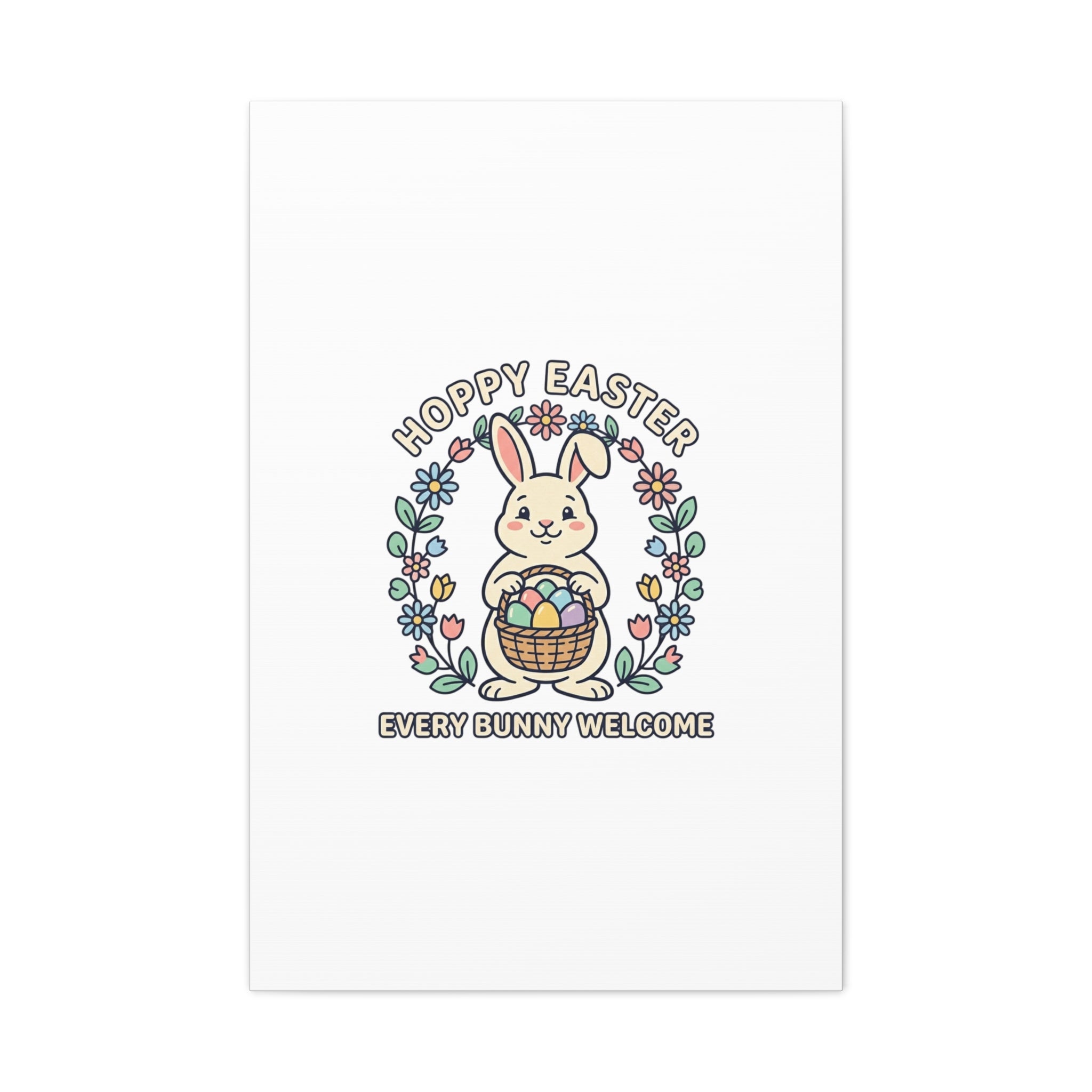 Hoppy Easter Bunny Canvas | pastel spring, cottagecore