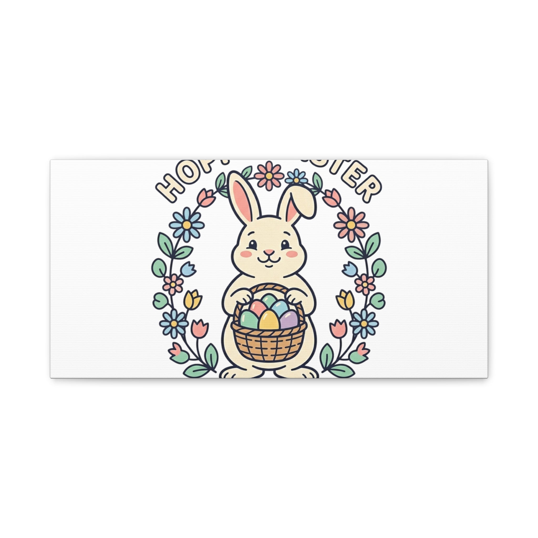 Hoppy Easter Bunny Canvas | pastel spring, cottagecore