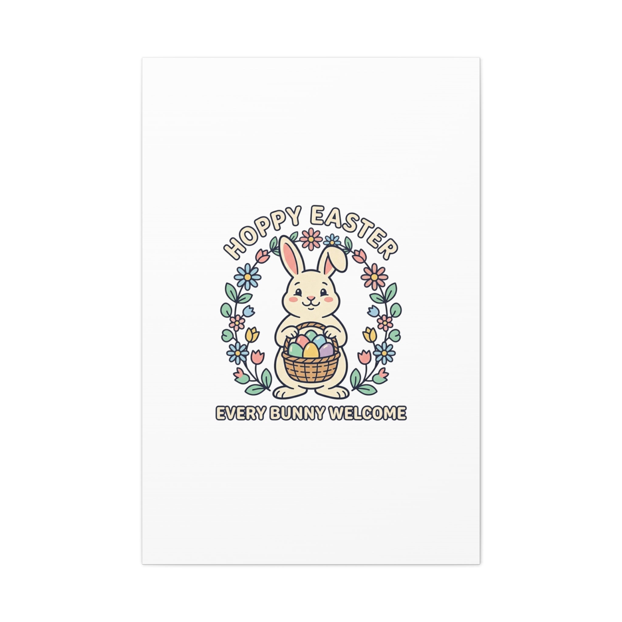 Hoppy Easter Bunny Canvas | pastel spring, cottagecore