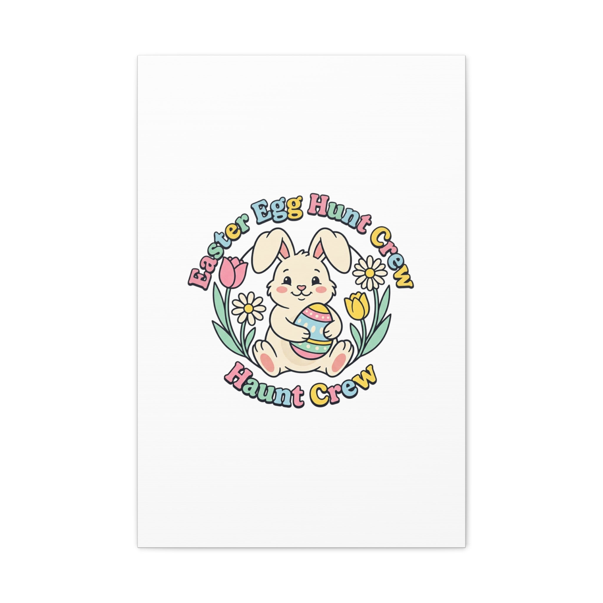 Easter Bunny Egg Hunt Canvas | Pastel Spring Cottagecore Wall Art