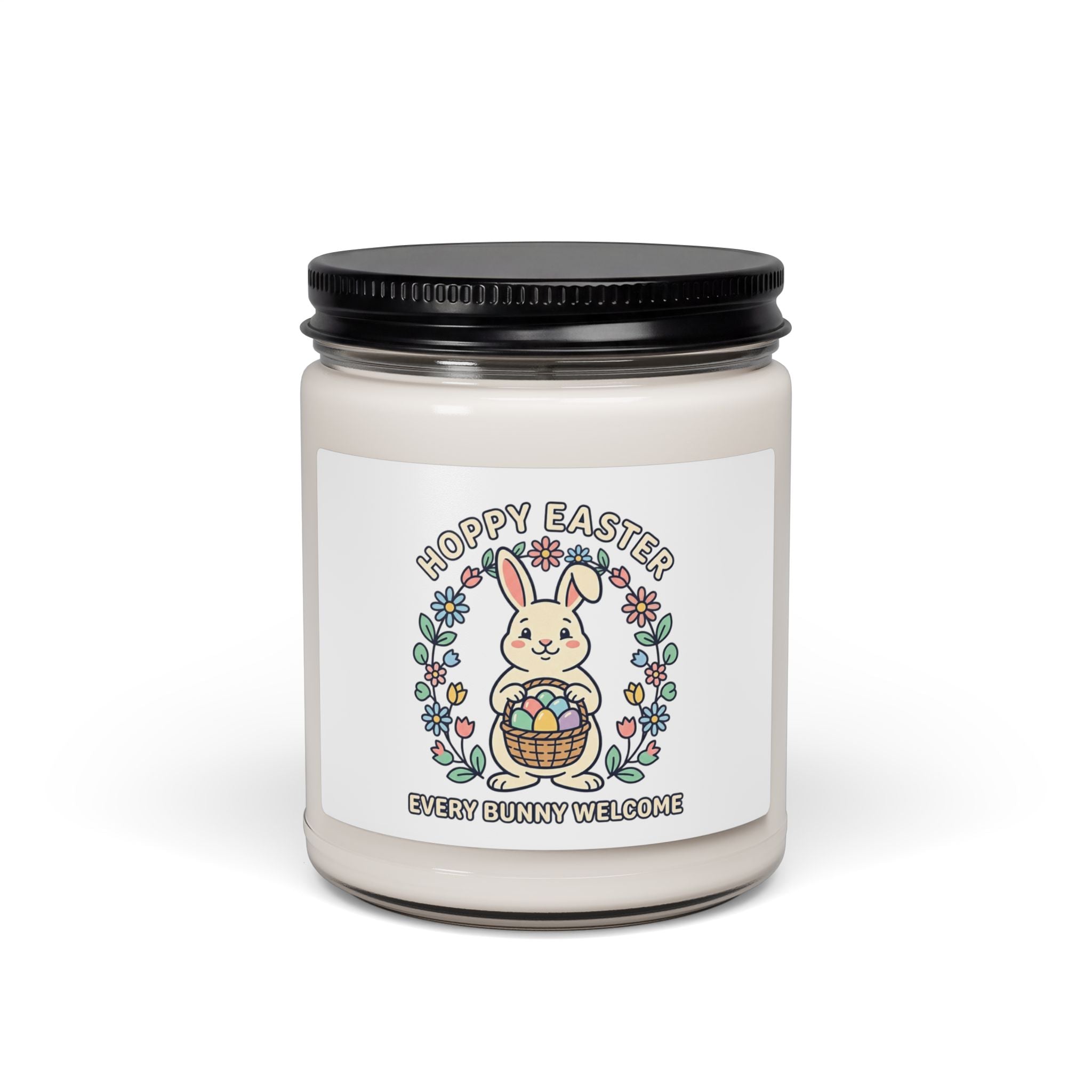 Hoppy Easter Bunny Candle, Soy Candle, Pastel Spring Cottagecore