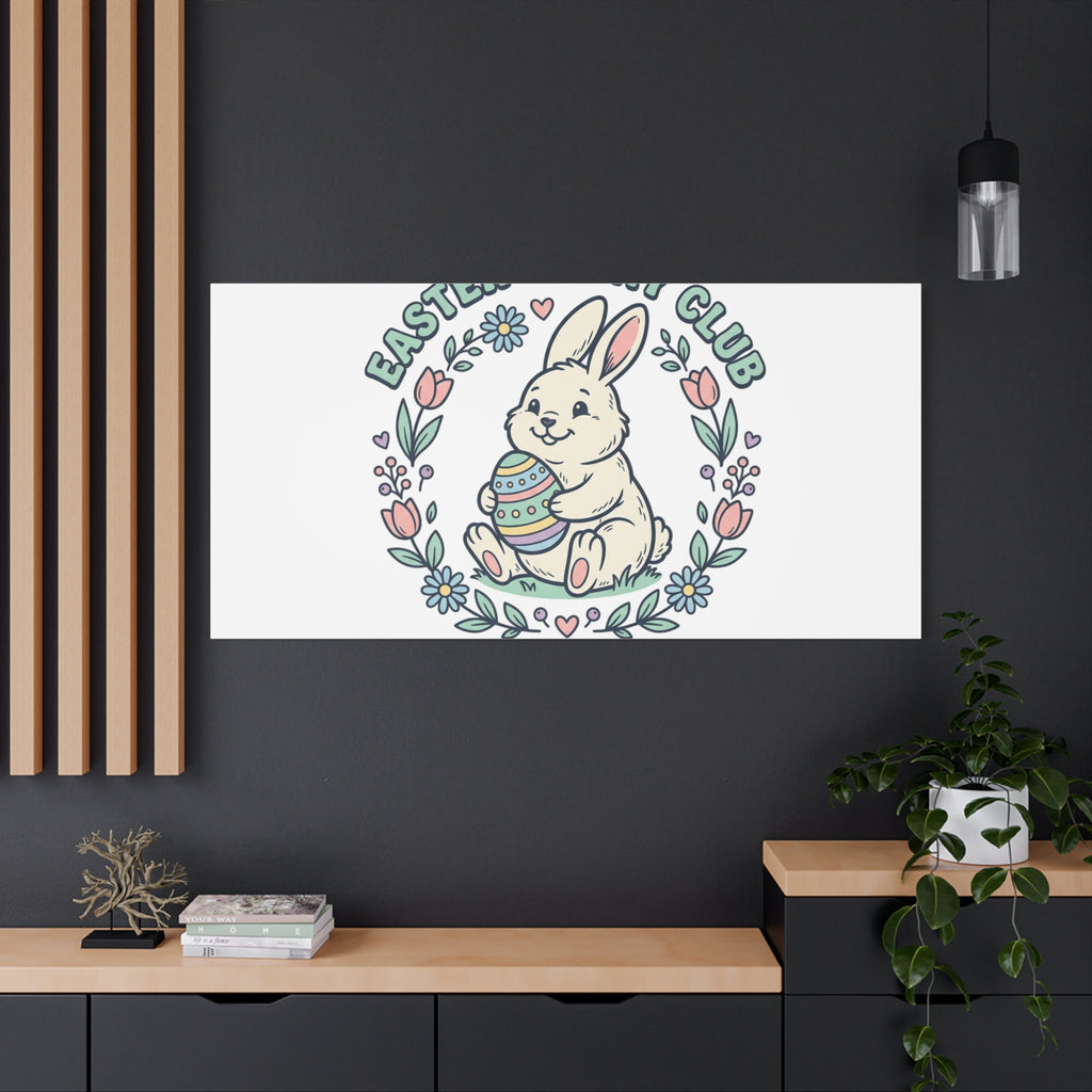 Easter Bunny Club Canvas | pastel spring, vintage Easter