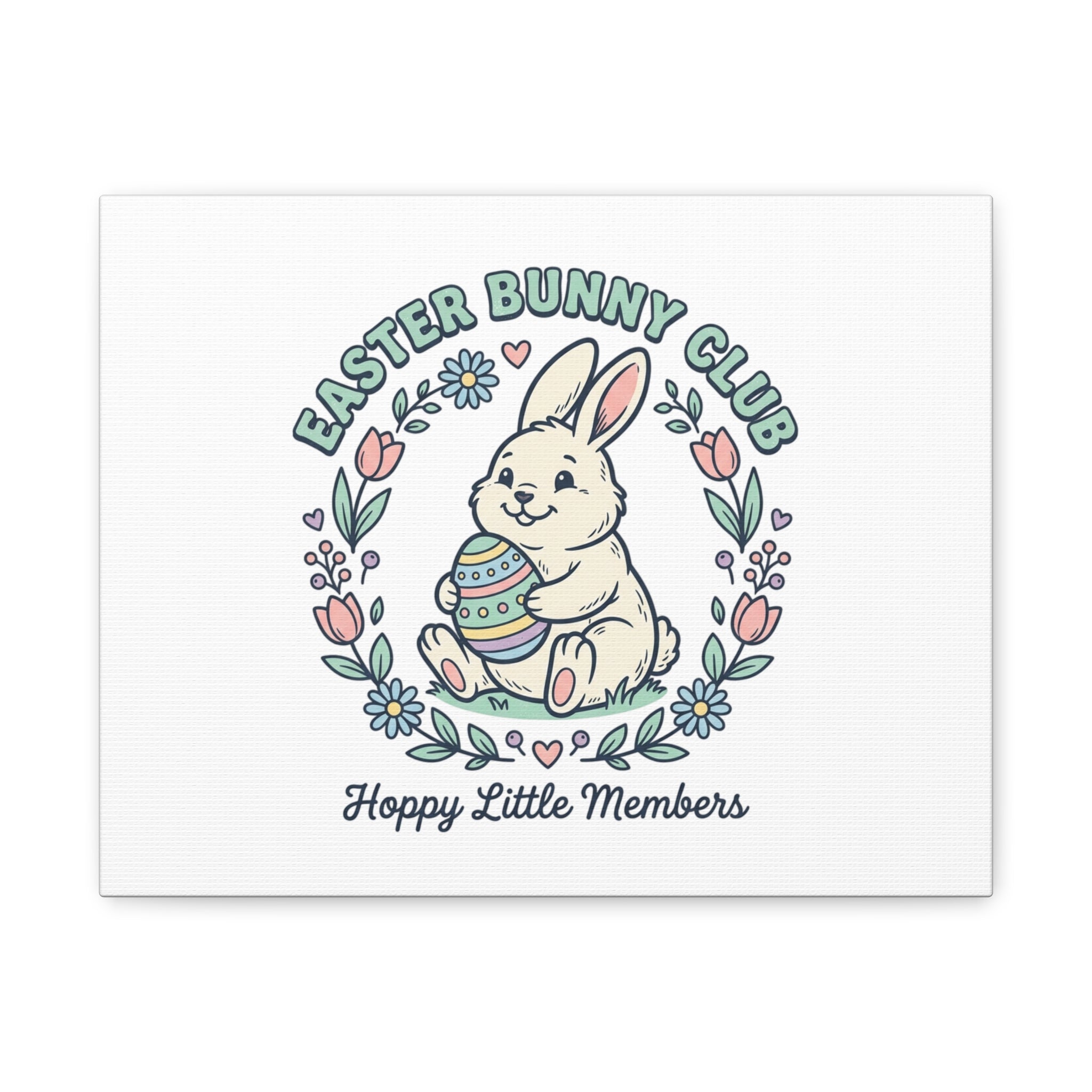 Easter Bunny Club Canvas | pastel spring, vintage Easter