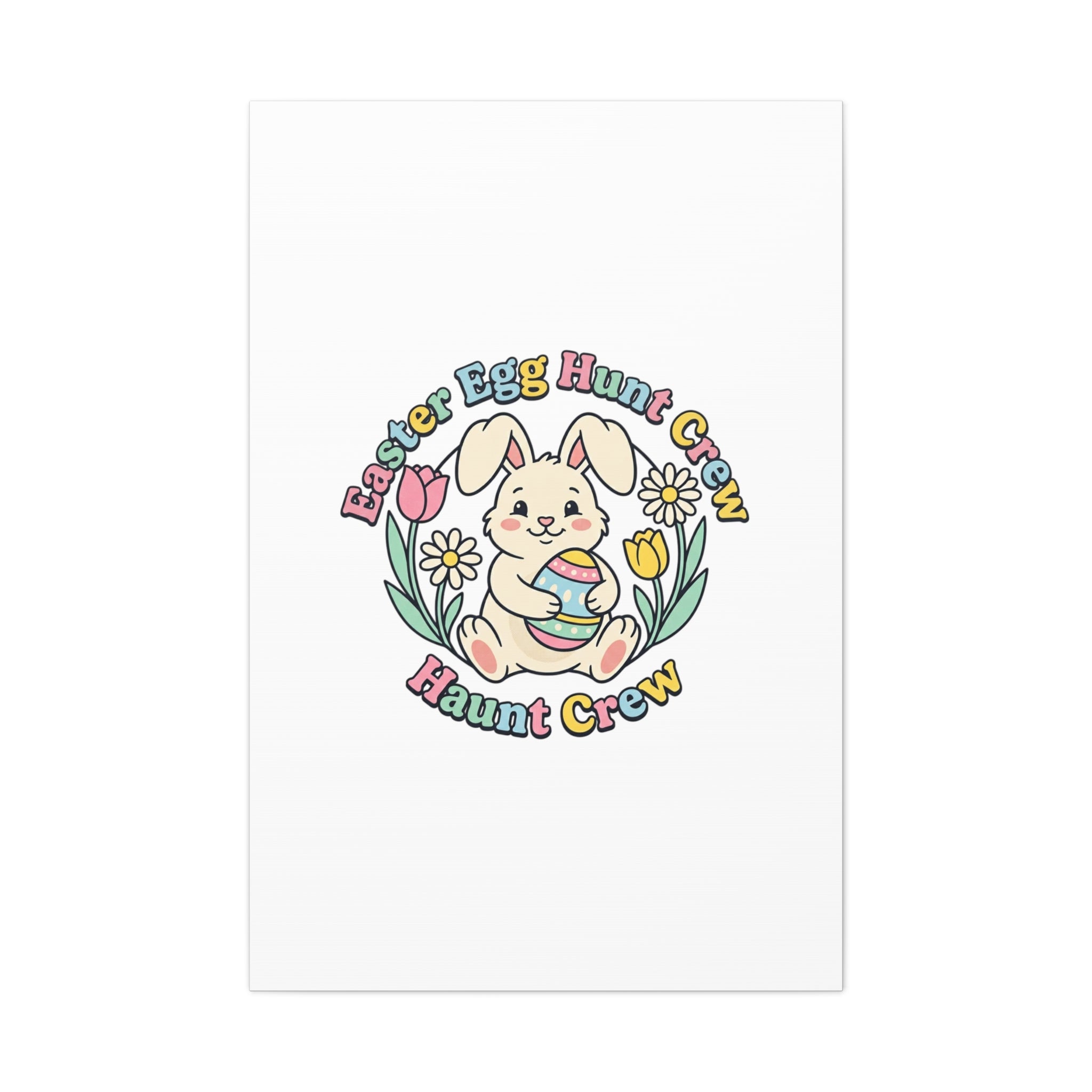 Easter Bunny Egg Hunt Canvas | Pastel Spring Cottagecore Wall Art