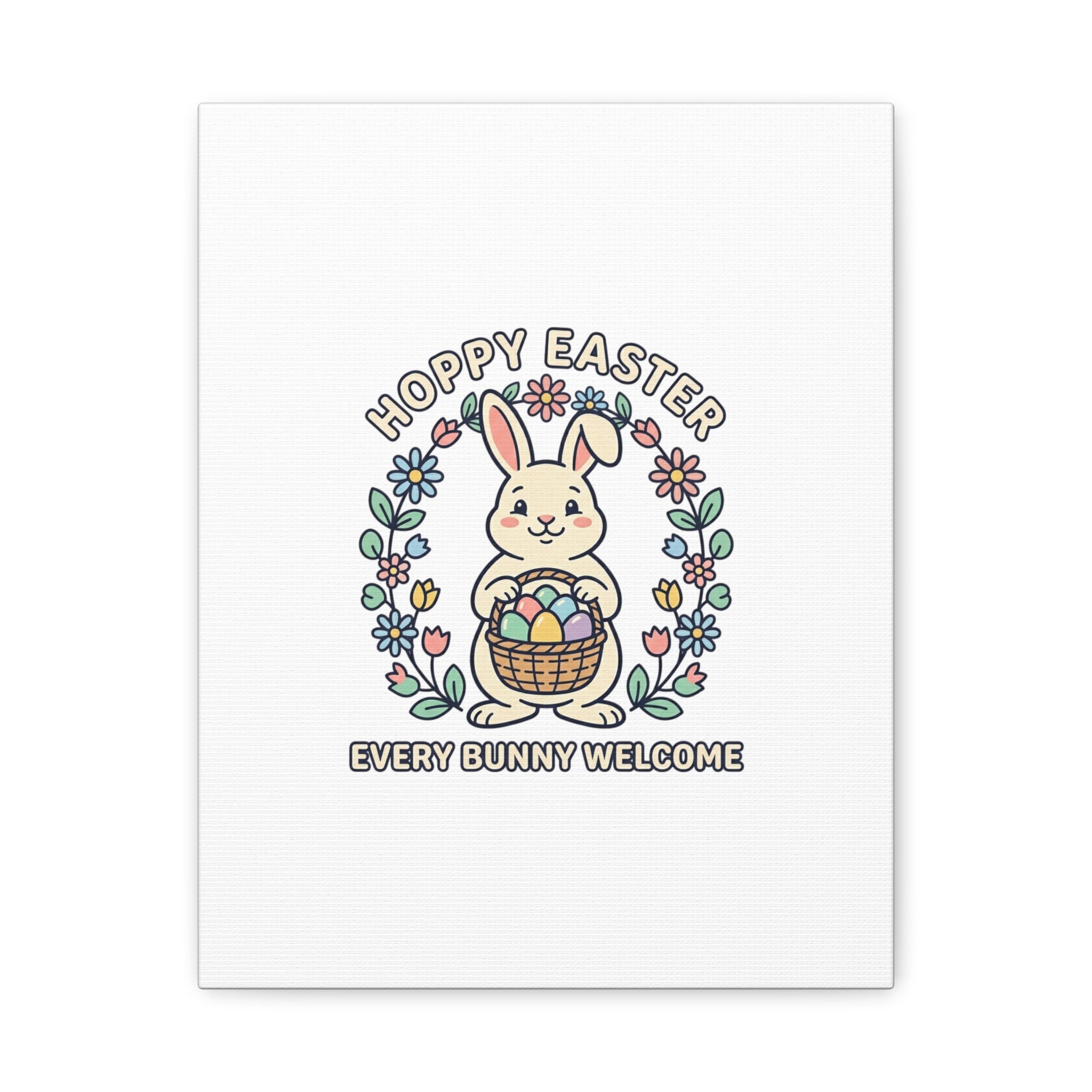 Hoppy Easter Bunny Canvas | pastel spring, cottagecore