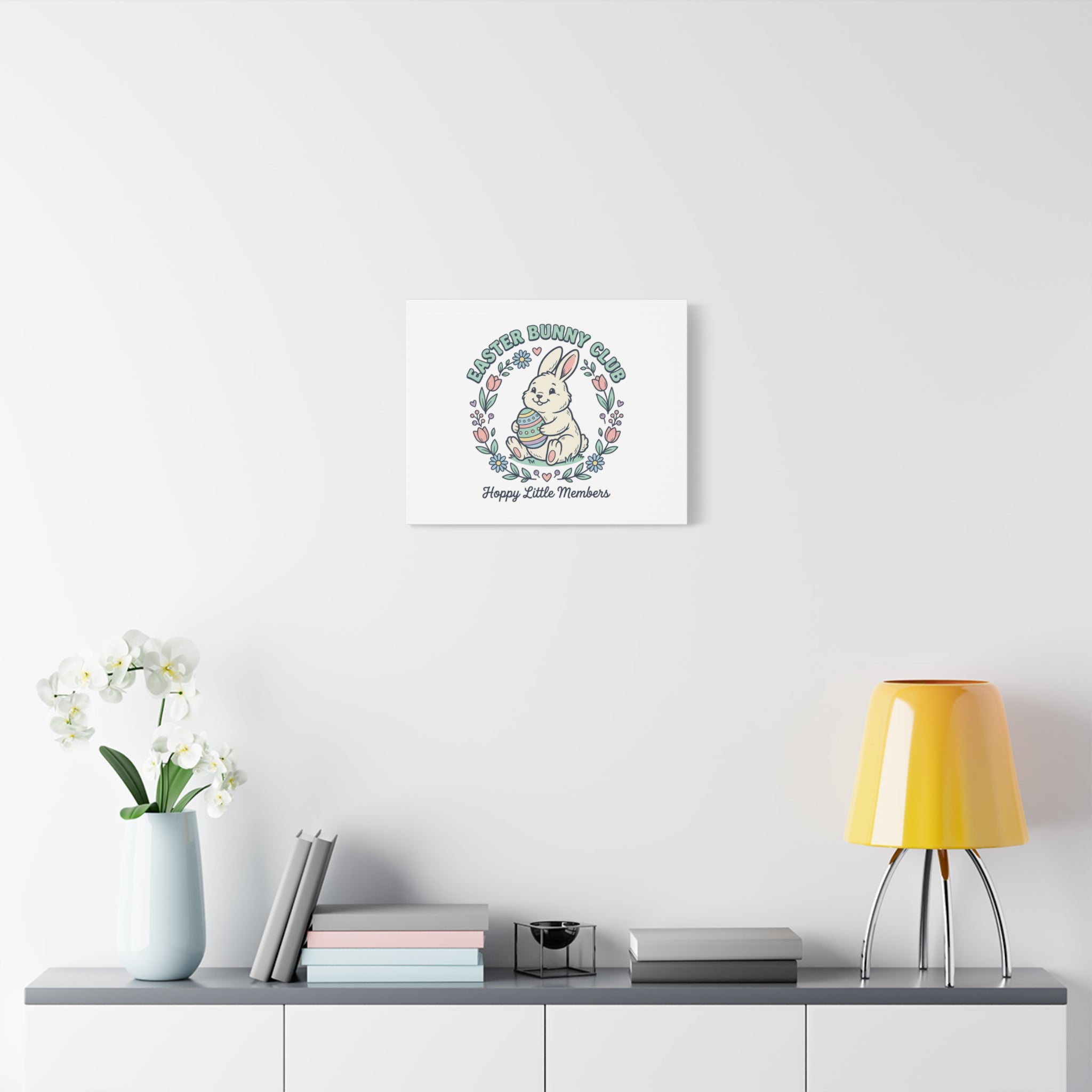 Easter Bunny Club Canvas | pastel spring, vintage Easter