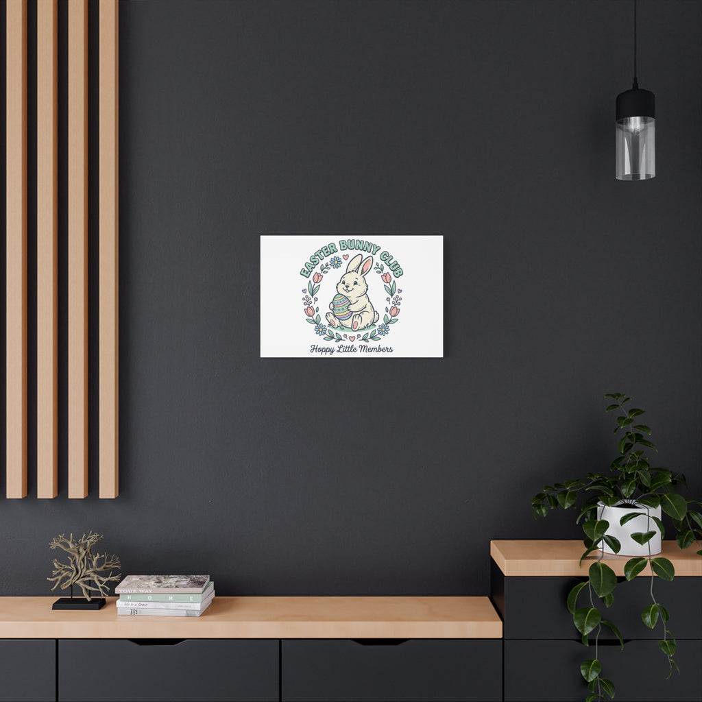 Easter Bunny Club Canvas | pastel spring, vintage Easter