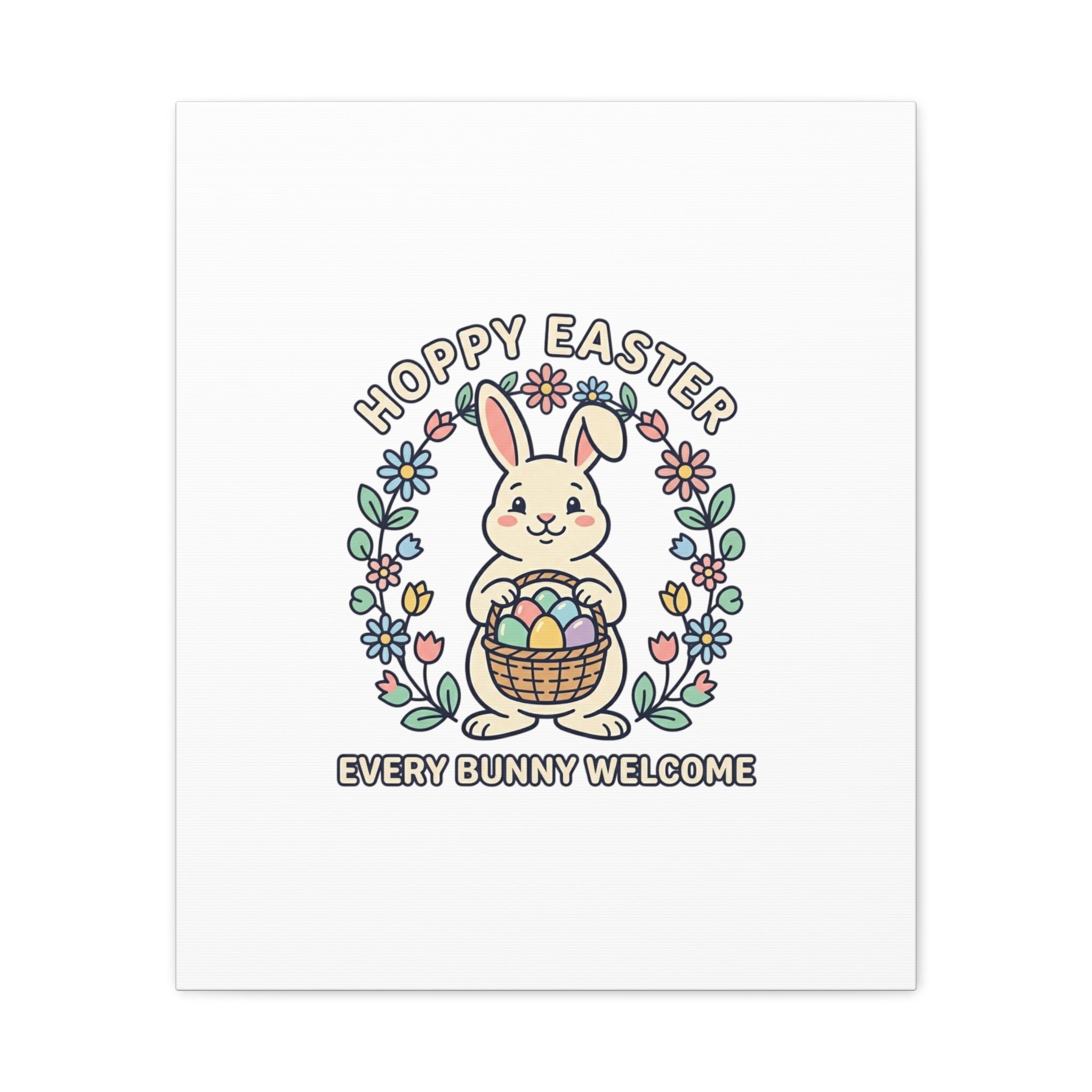 Hoppy Easter Bunny Canvas | pastel spring, cottagecore