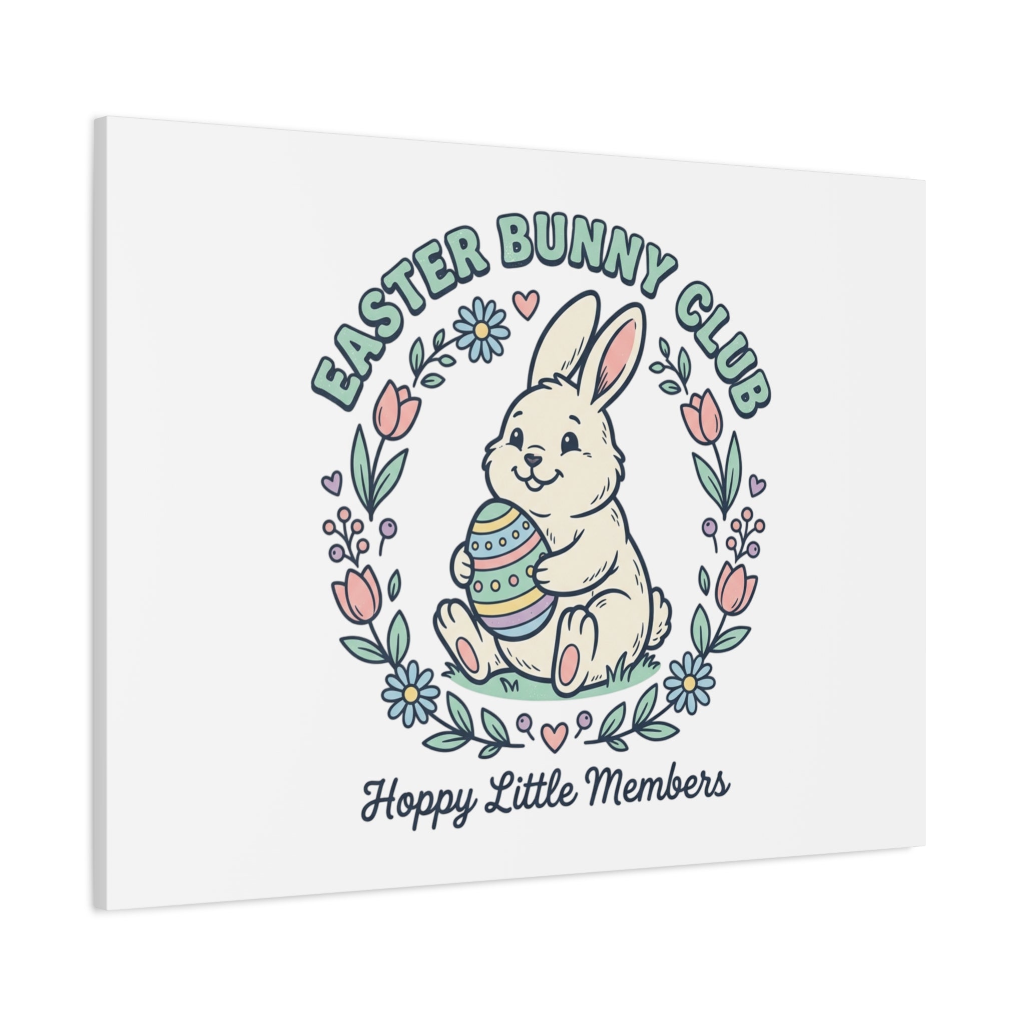 Easter Bunny Club Canvas | pastel spring, vintage Easter