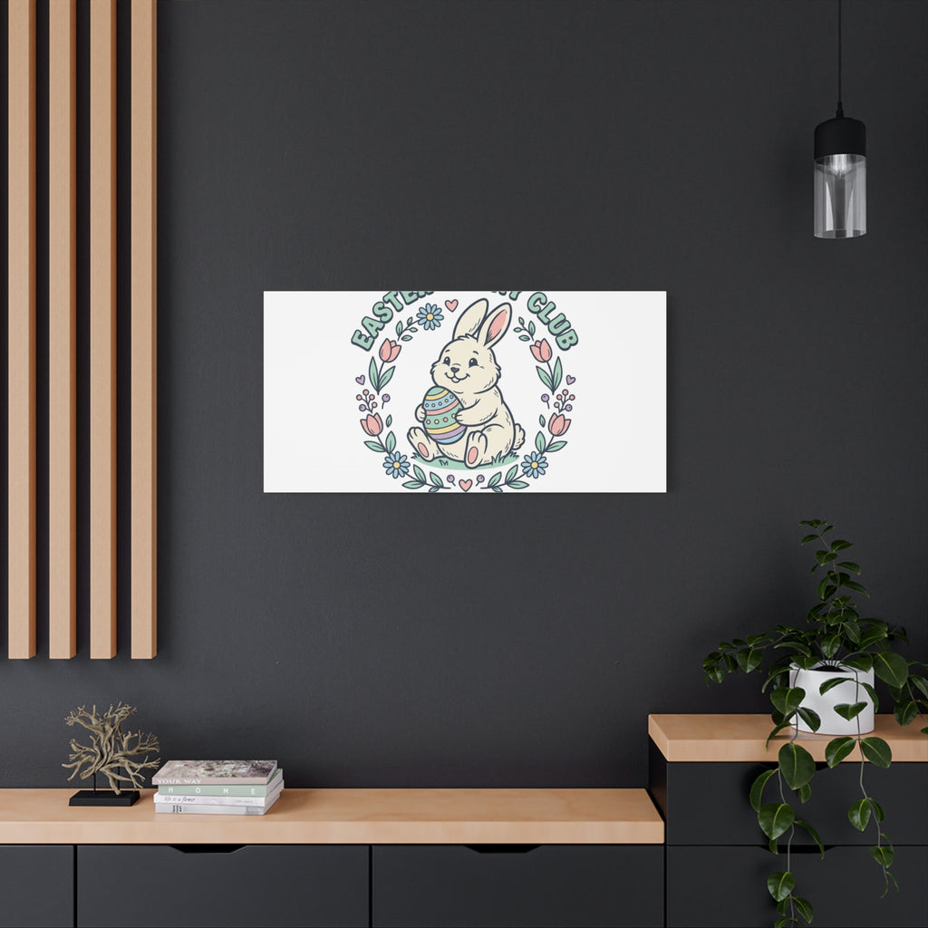 Easter Bunny Club Canvas | pastel spring, vintage Easter