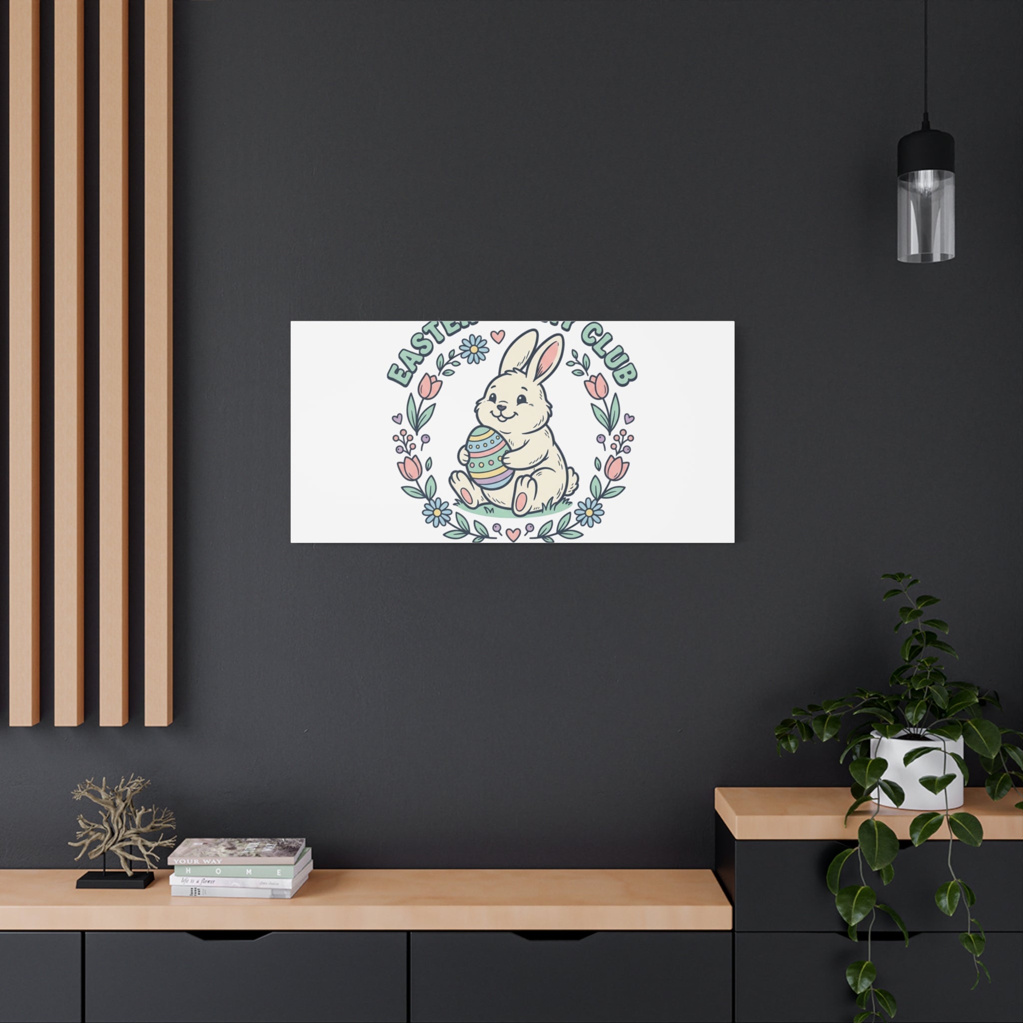 Easter Bunny Club Canvas | pastel spring, vintage Easter