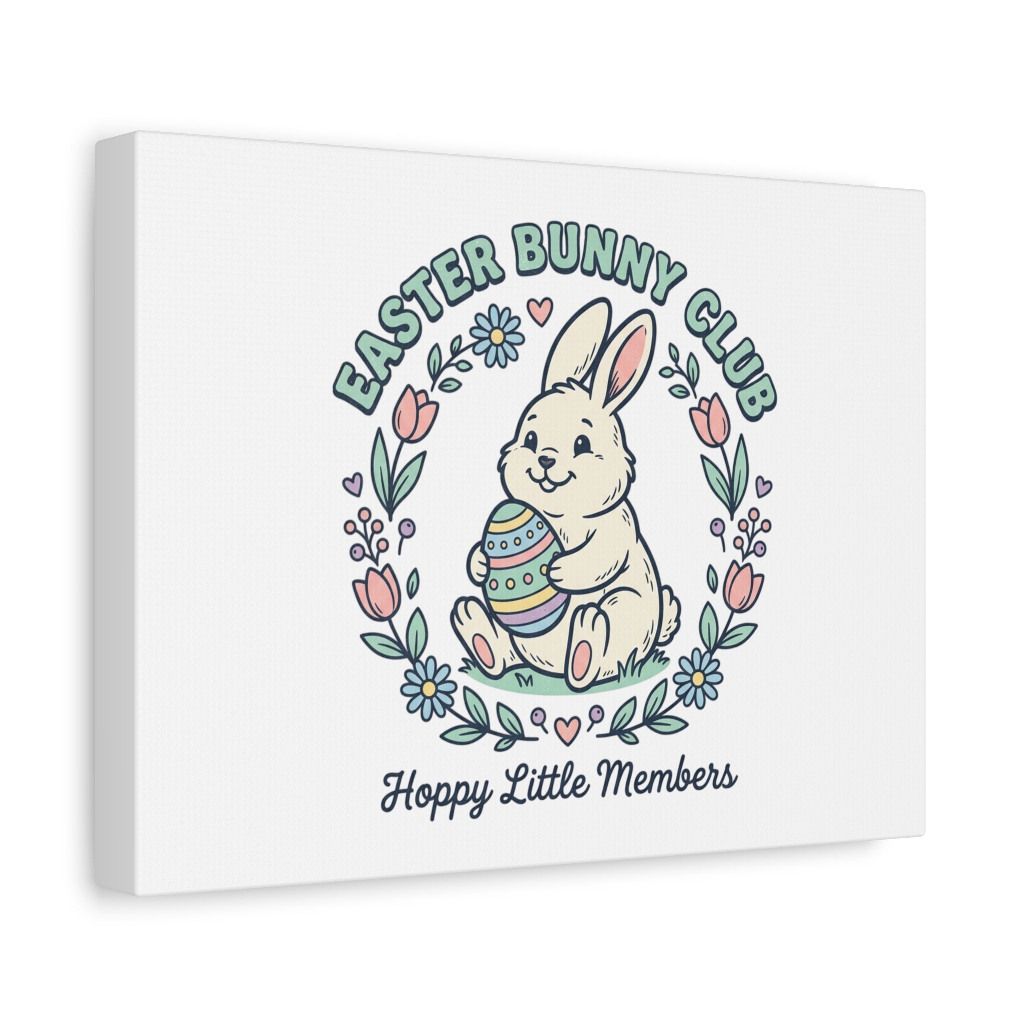 Easter Bunny Club Canvas | pastel spring, vintage Easter