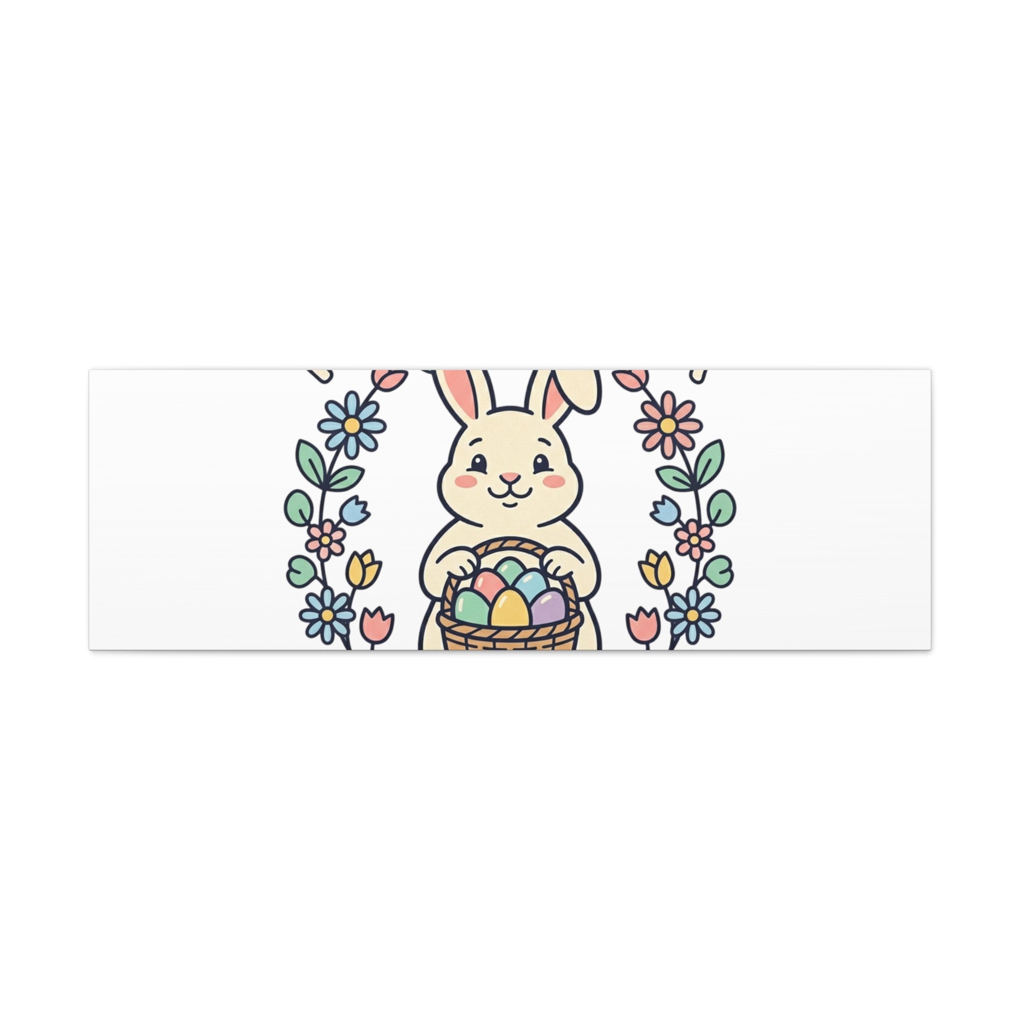 Hoppy Easter Bunny Canvas | pastel spring, cottagecore
