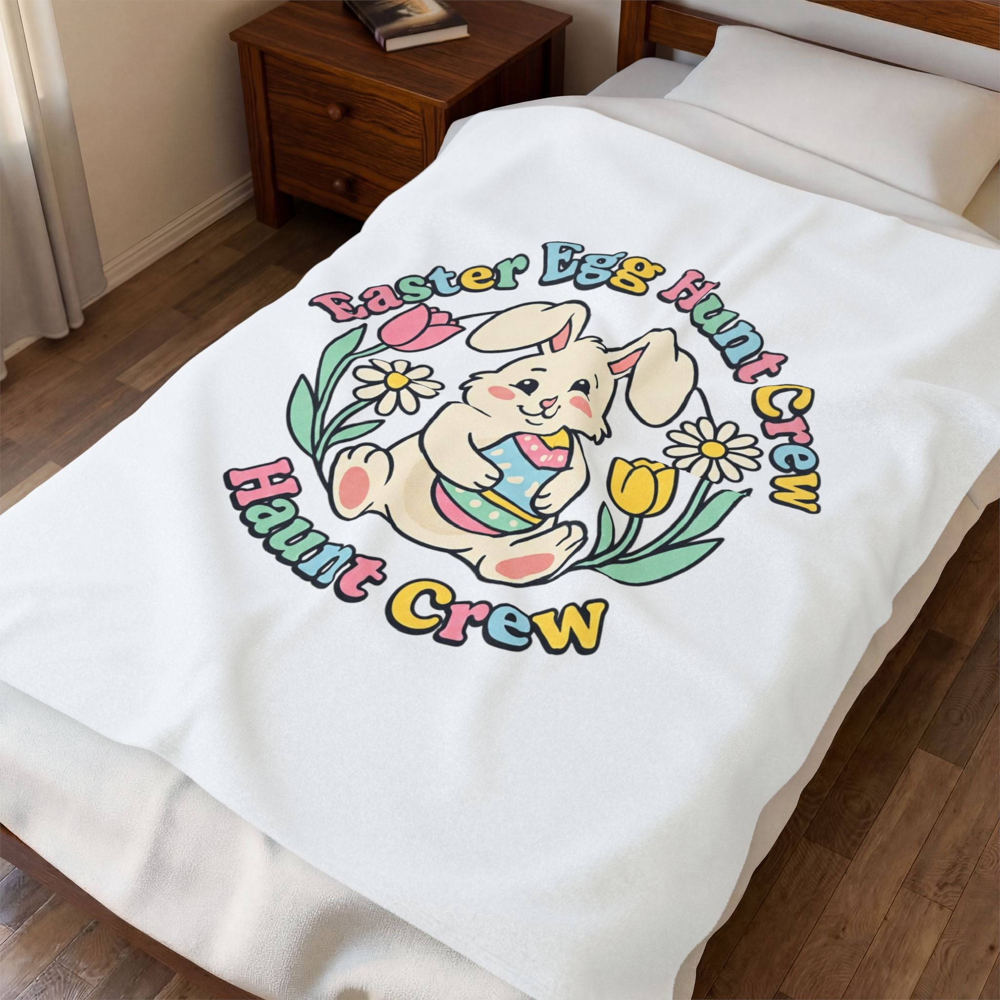 Easter Egg Hunt Crew Blanket | pastel bunny aesthetic, vintage spring cottagecore