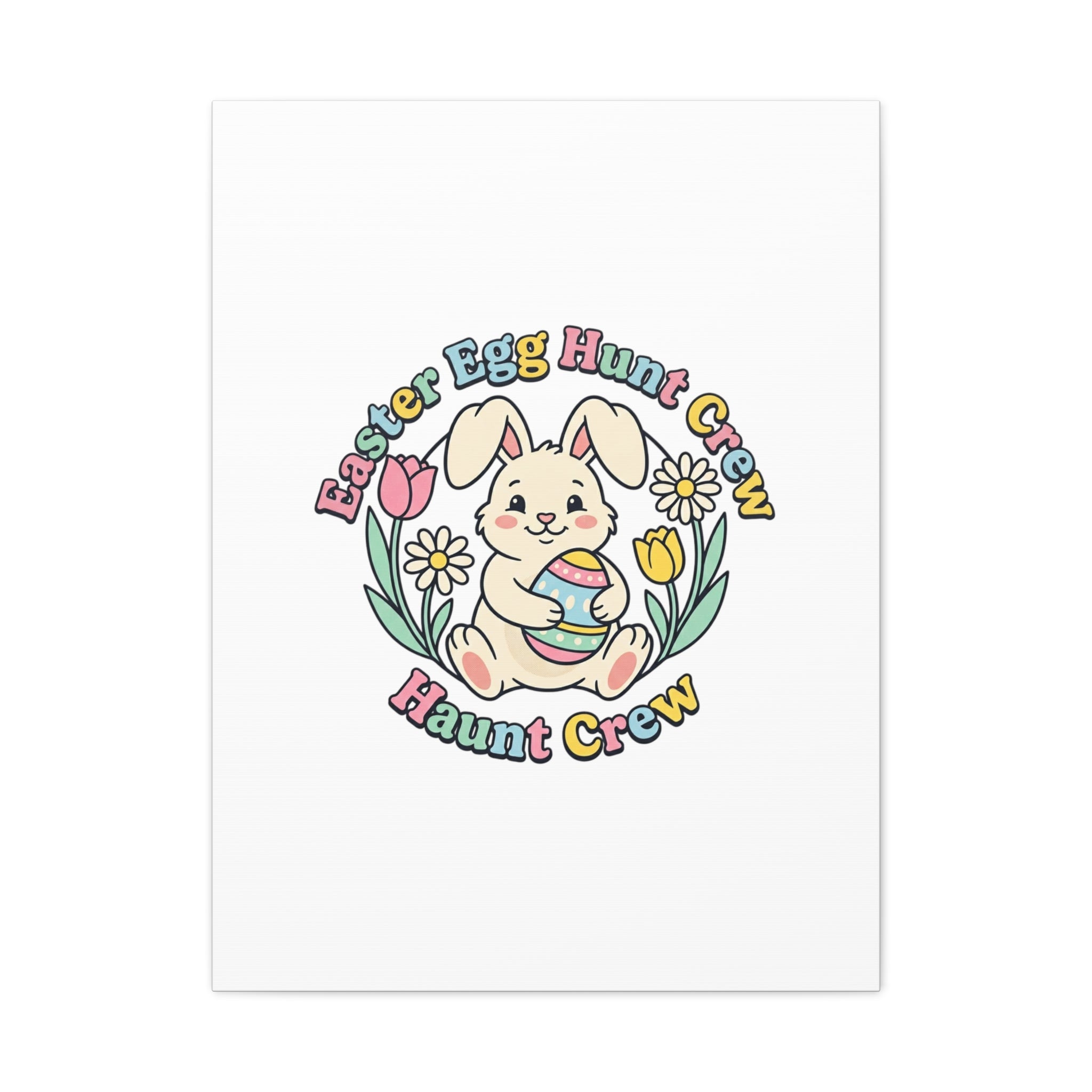 Easter Bunny Egg Hunt Canvas | Pastel Spring Cottagecore Wall Art