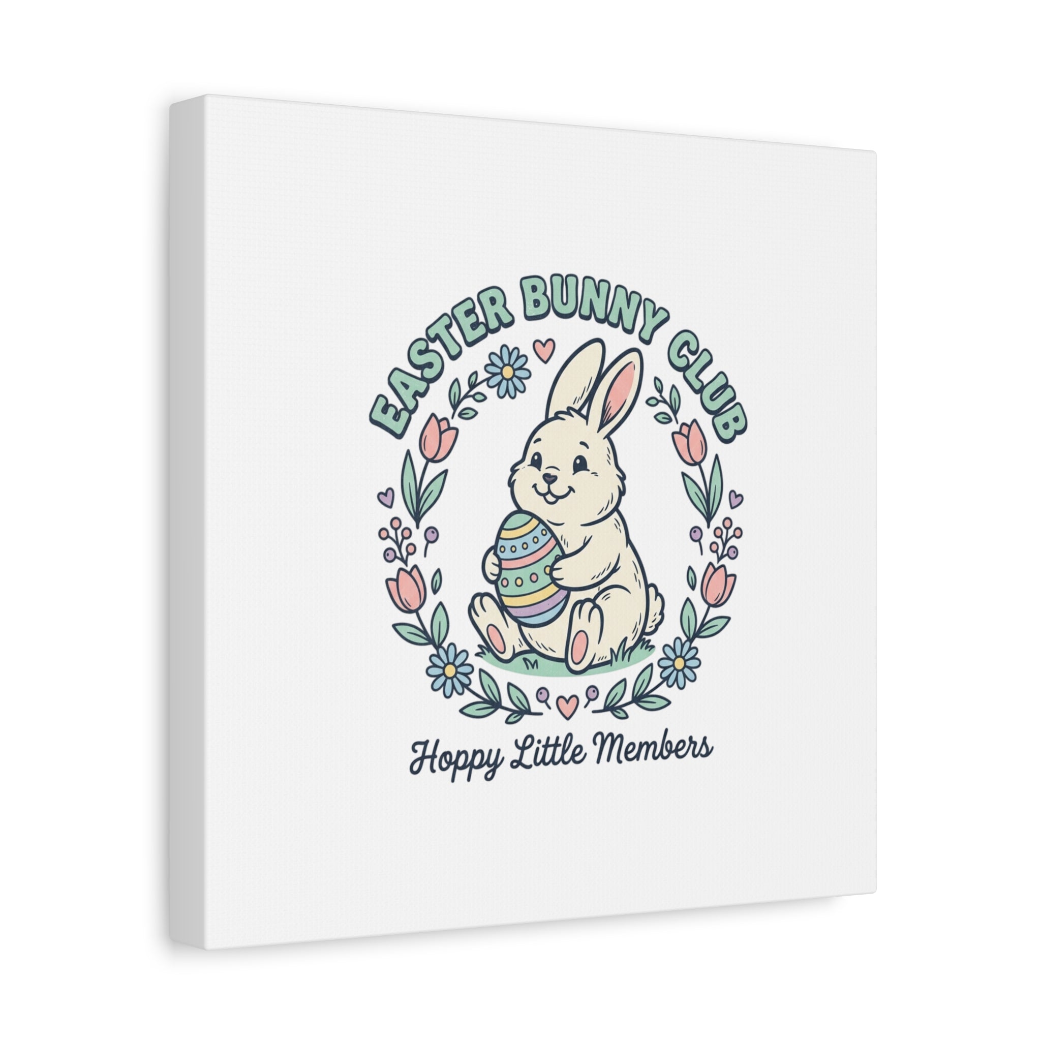Easter Bunny Club Canvas | pastel spring, vintage Easter
